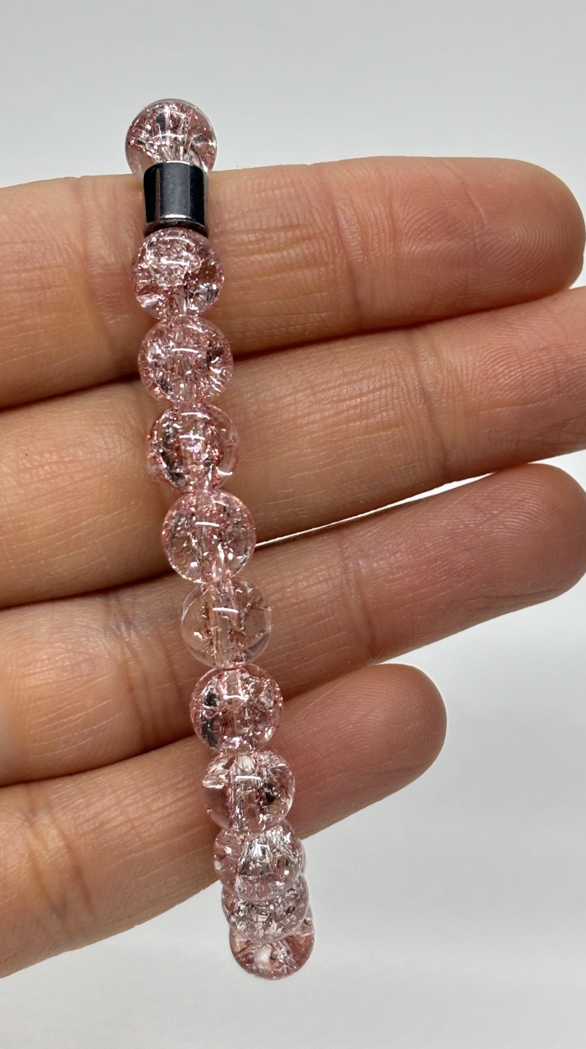 PEMBE NECEF DAĞ KRİSTALI ŞANS TAŞI DOĞALTAŞ BİLEKLİK