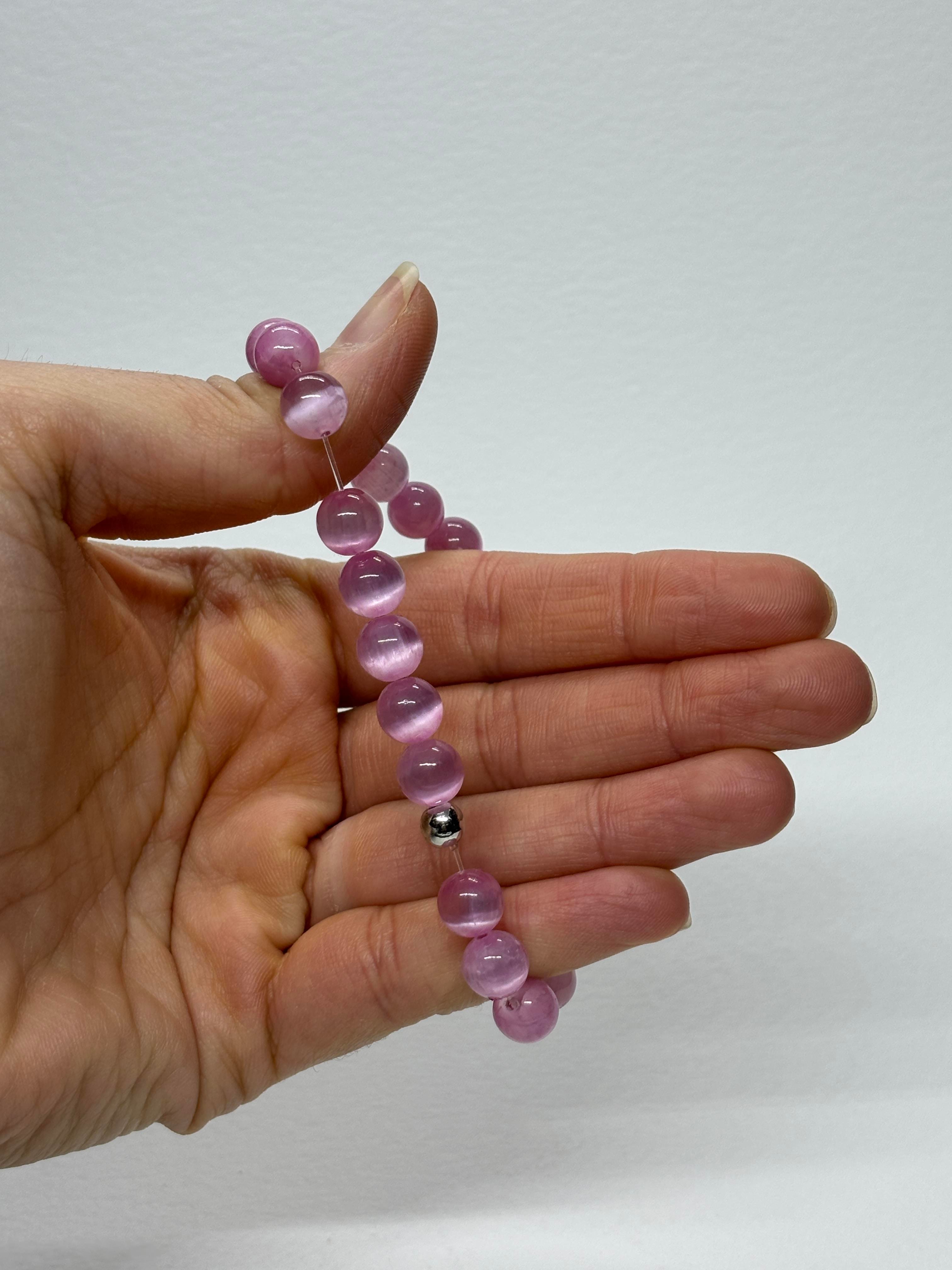 PEMBE SELENİT AA+KALİTE DOĞALTAŞ BİLEKLİK