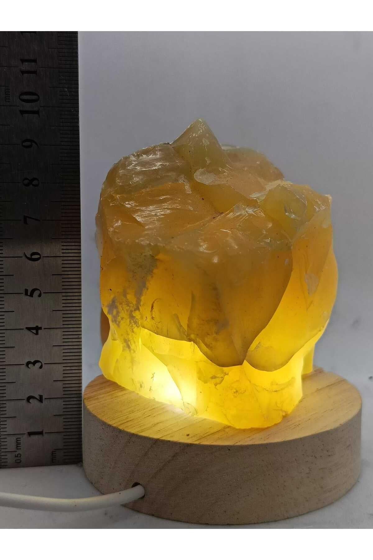 Sarı Opal Doğaltaş Ham Kütle Lamba