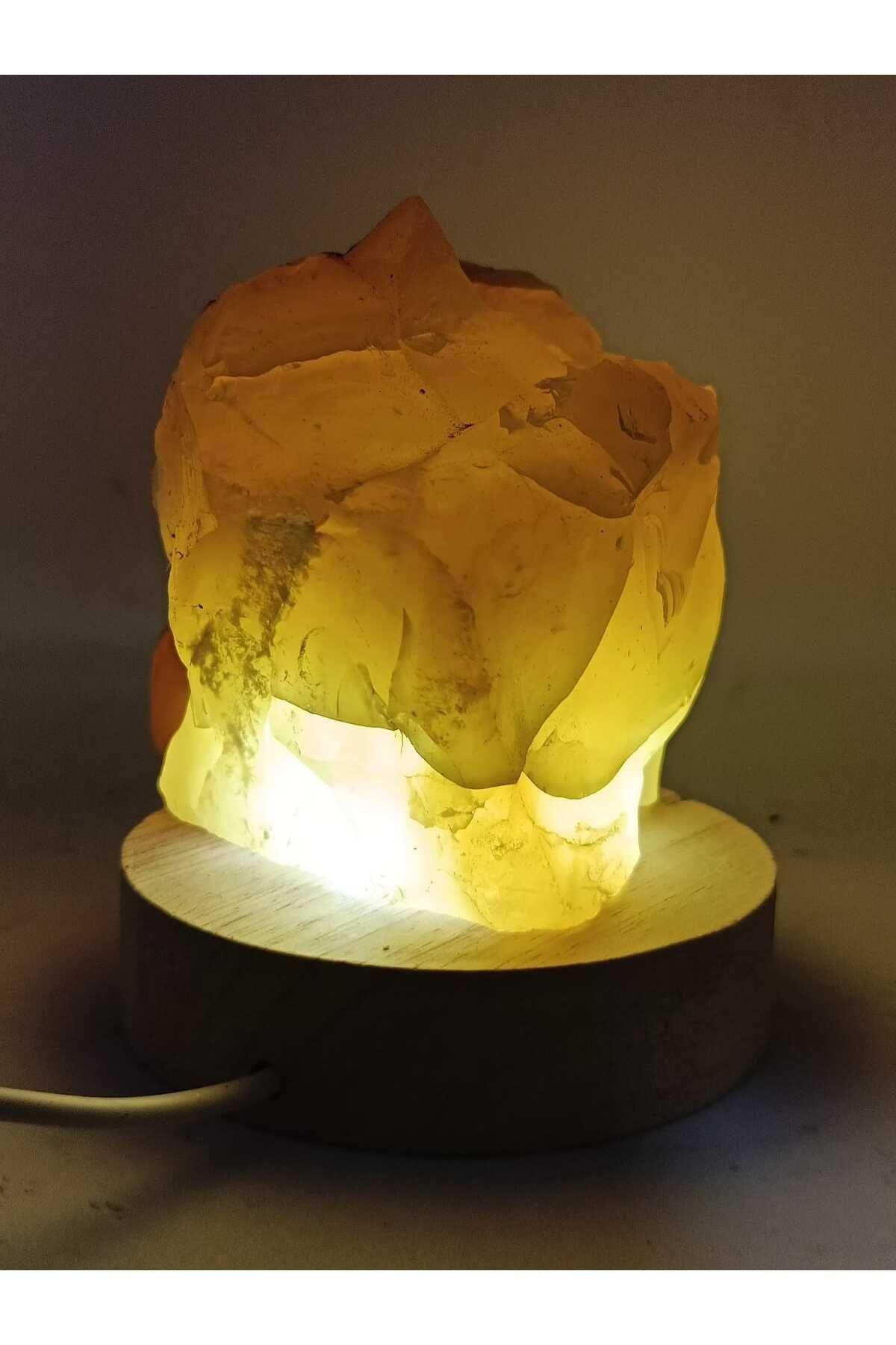 Sarı Opal Doğaltaş Ham Kütle Lamba