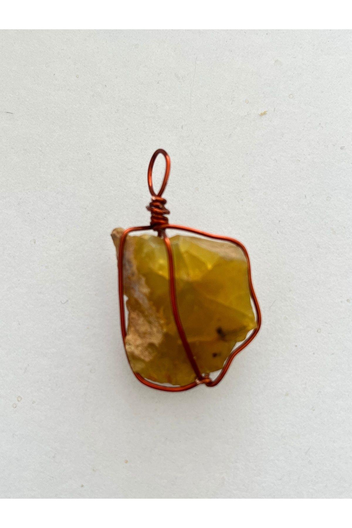 Sarı Opal Doğaltaş Kolye Ucu
