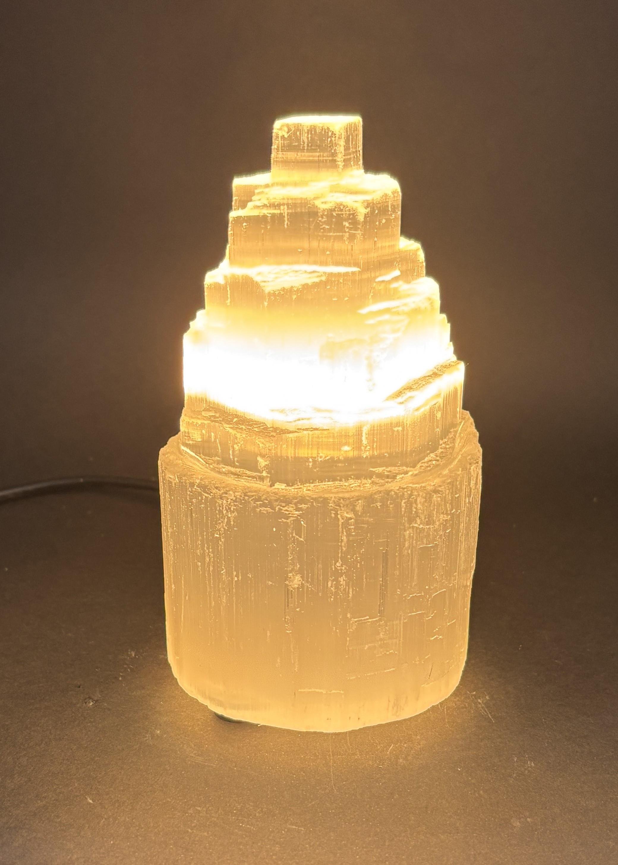 SELENİT DOĞALTAŞ NATUREL KULE LAMBA 15CM