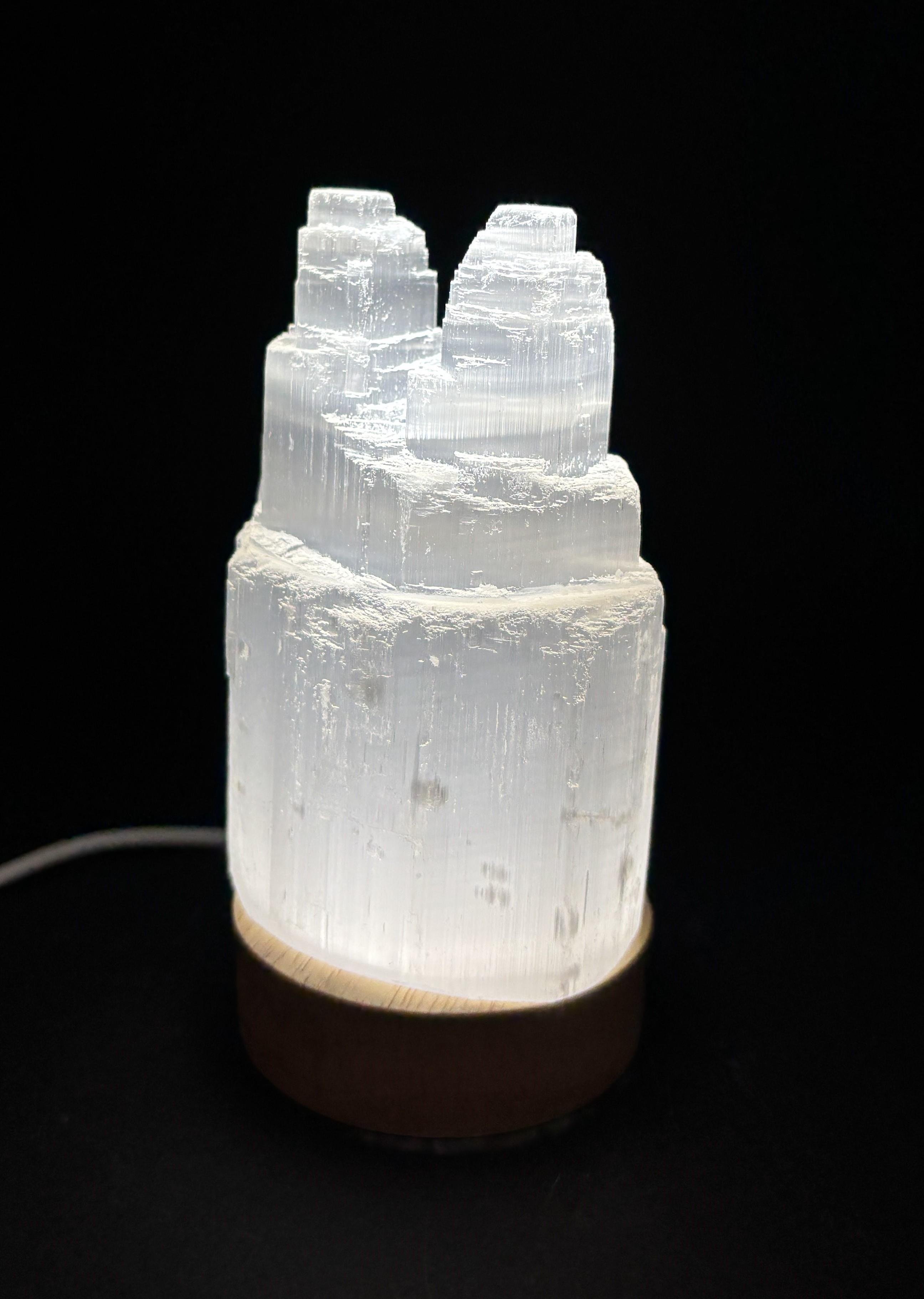 SELENİT DOĞALTAŞ TWİN TOWER LAMBA 10 CM
