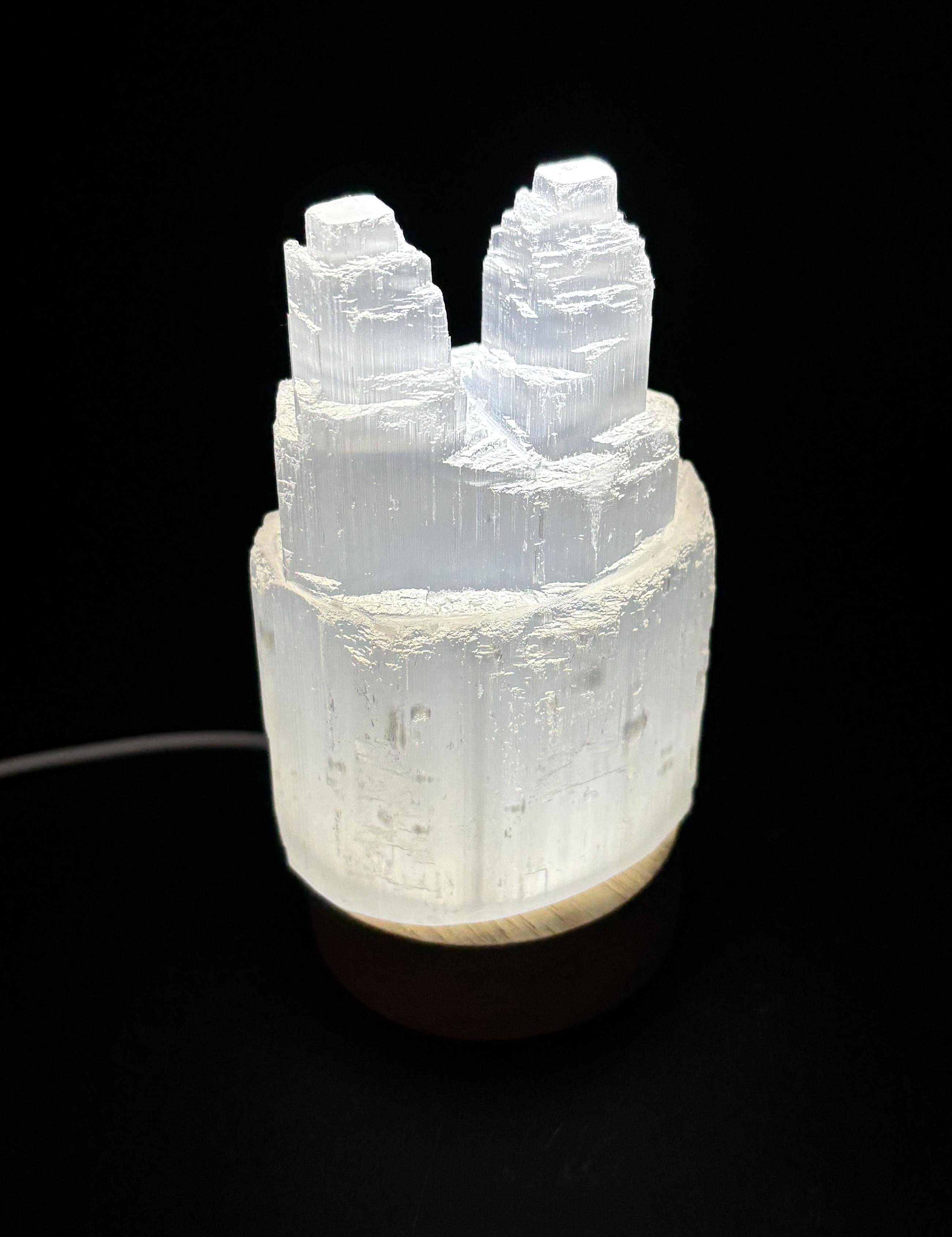 SELENİT DOĞALTAŞ TWİN TOWER LAMBA 10 CM
