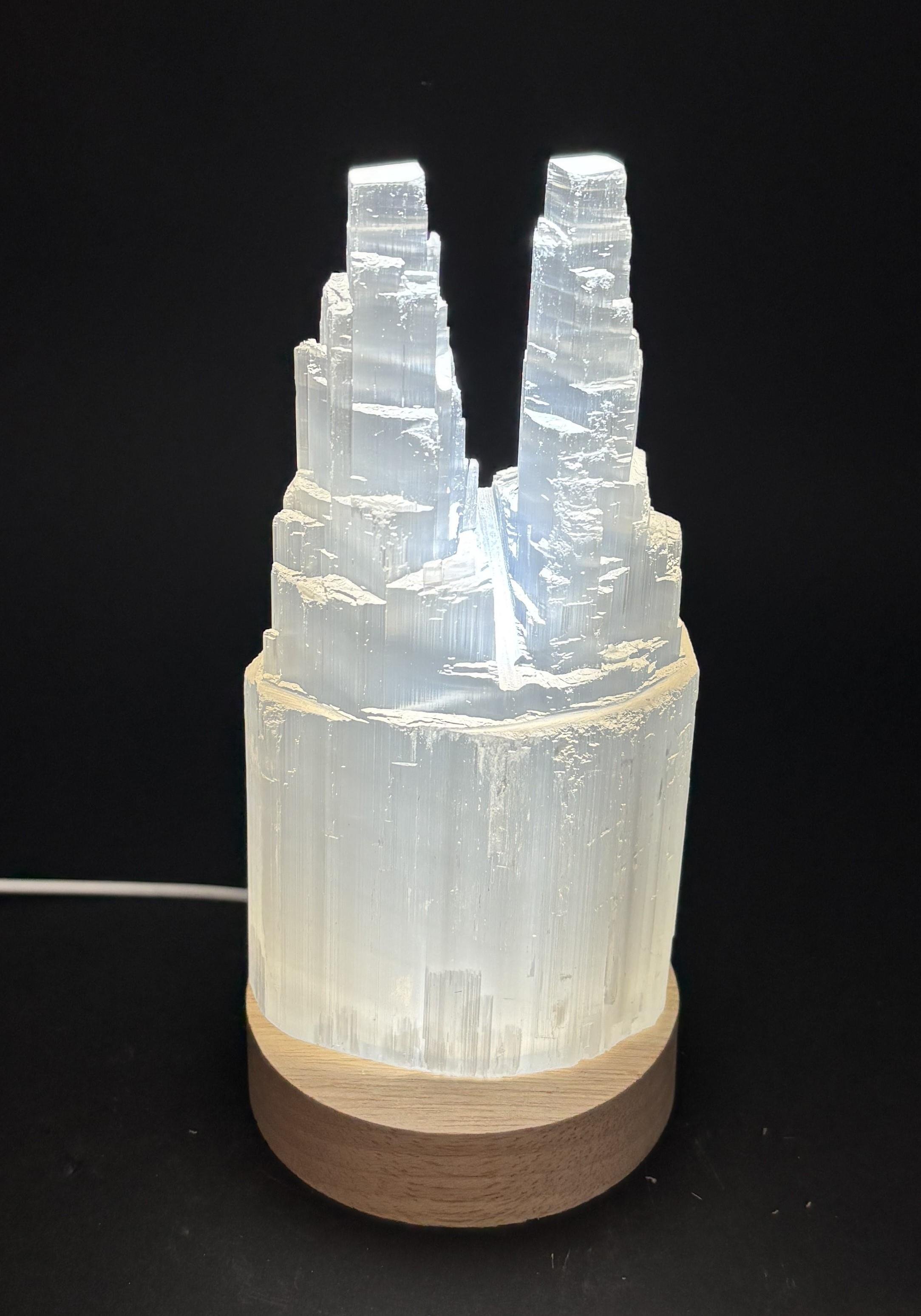 SELENİT DOĞALTAŞ TWİN TOWER LAMBA 15 CM