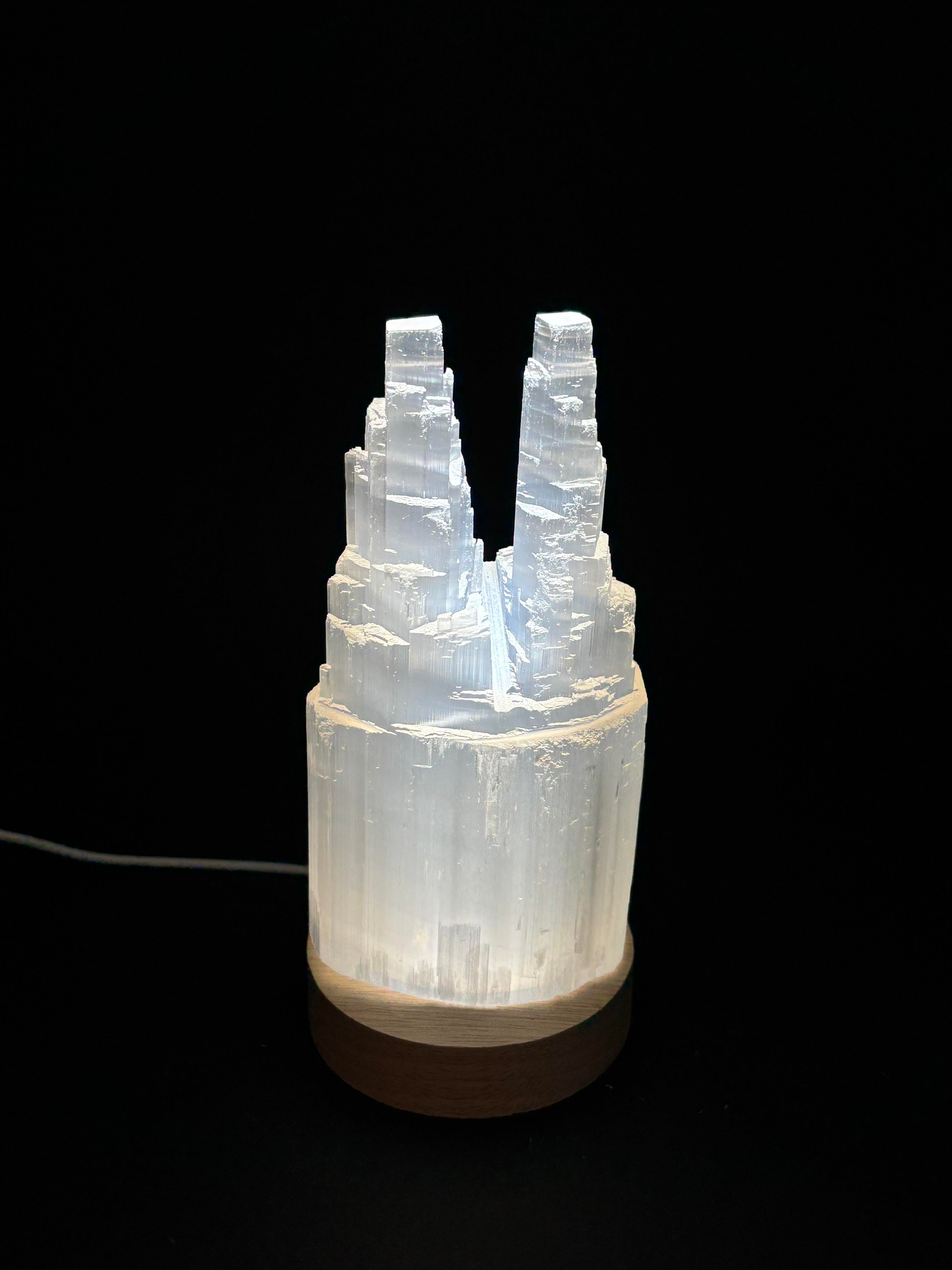 SELENİT DOĞALTAŞ TWİN TOWER LAMBA 15 CM