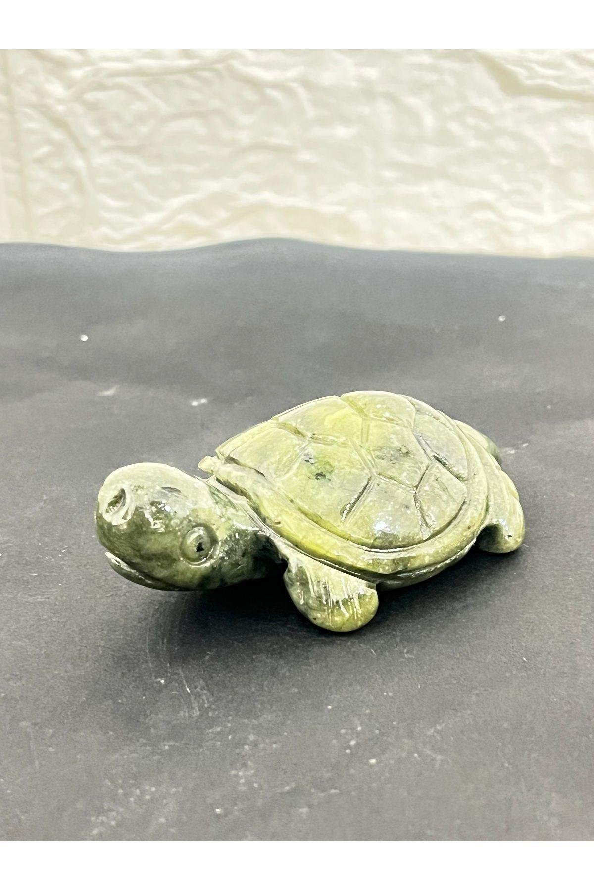 Yeşim Doğaltaş Fengshui Kamplumbağa 6 cm