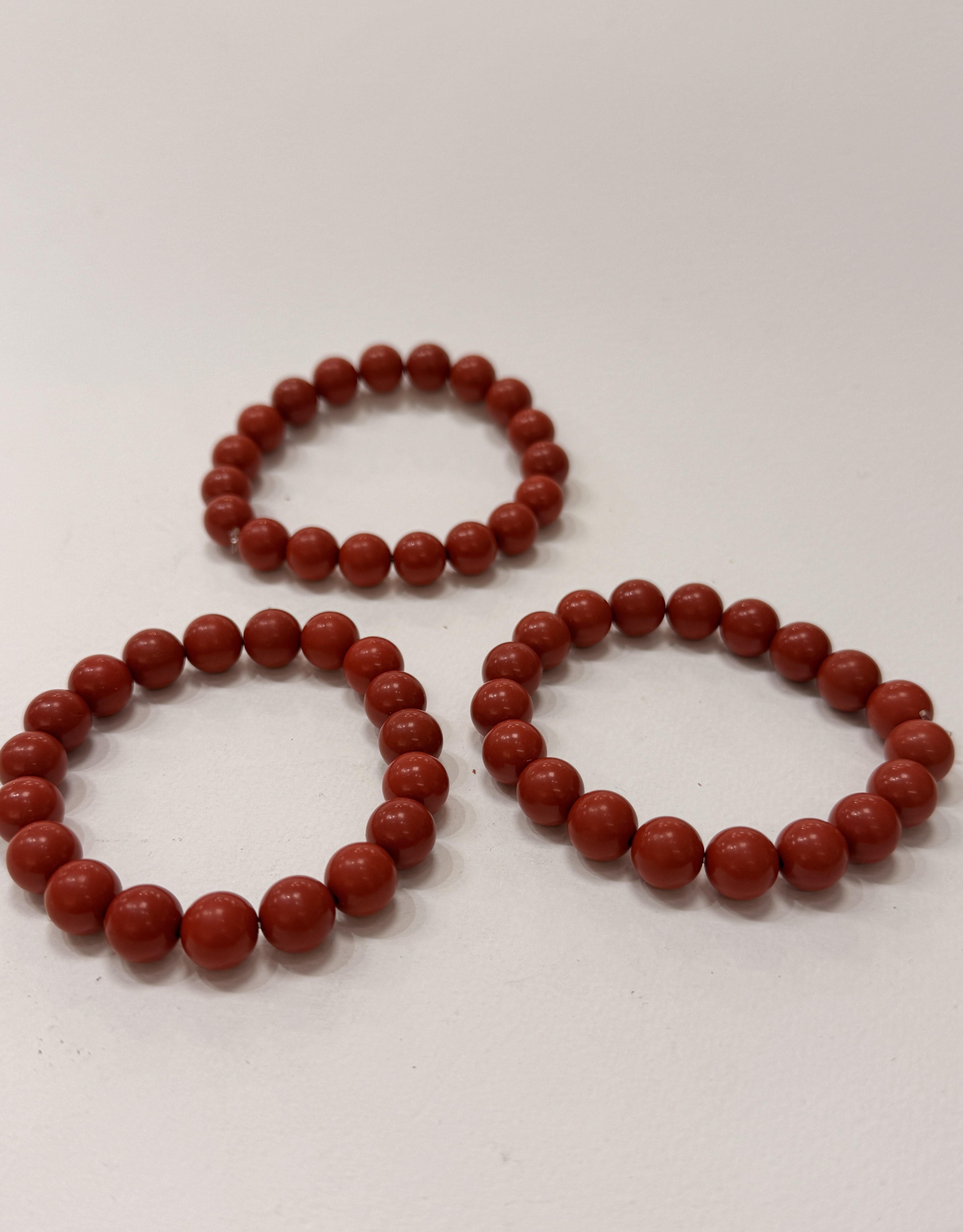Zinobar (Zinober) Doğaltaş bileklik ( 10 mm)