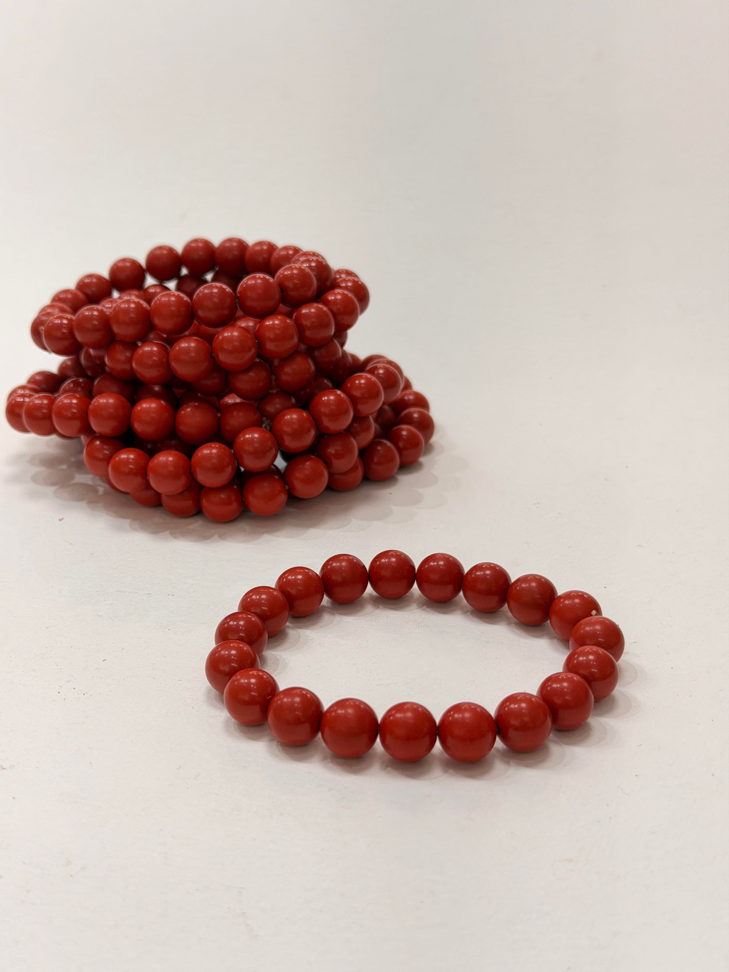 Zinobar (Zinober) Doğaltaş bileklik ( 10 mm)