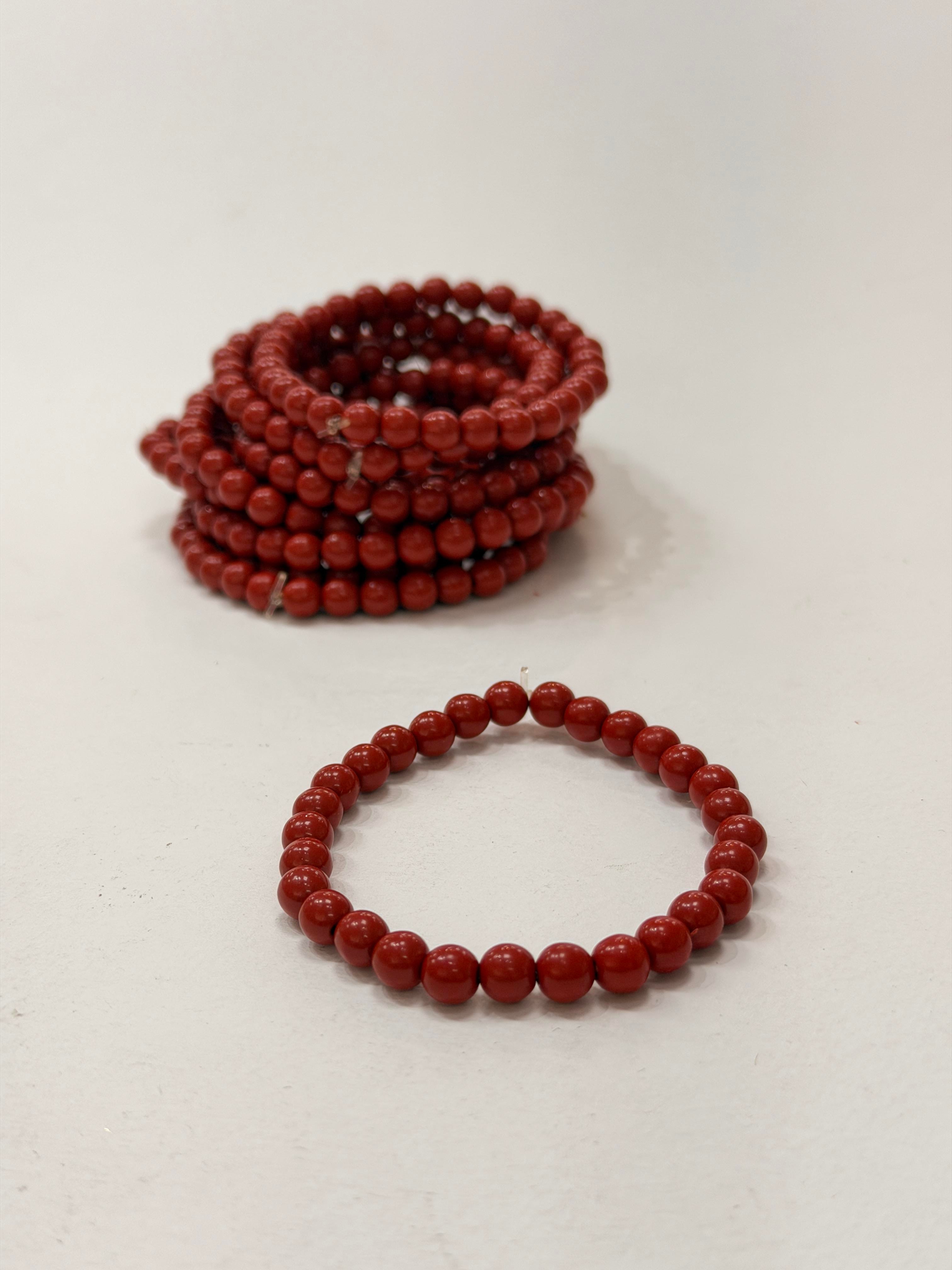 Zinobar (Zinober) Doğaltaş bileklik (6mm)