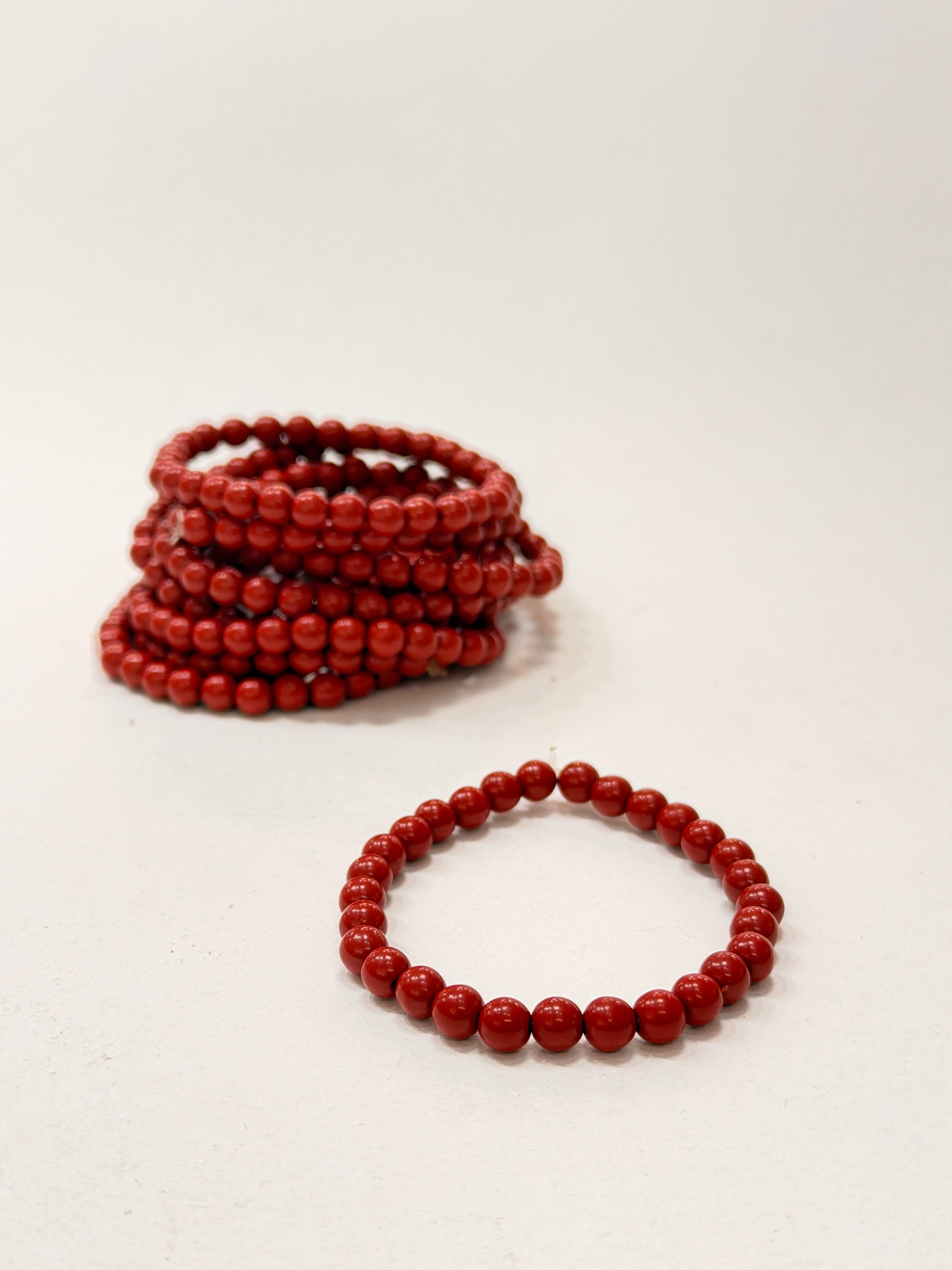 Zinobar (Zinober) Doğaltaş bileklik (6mm)