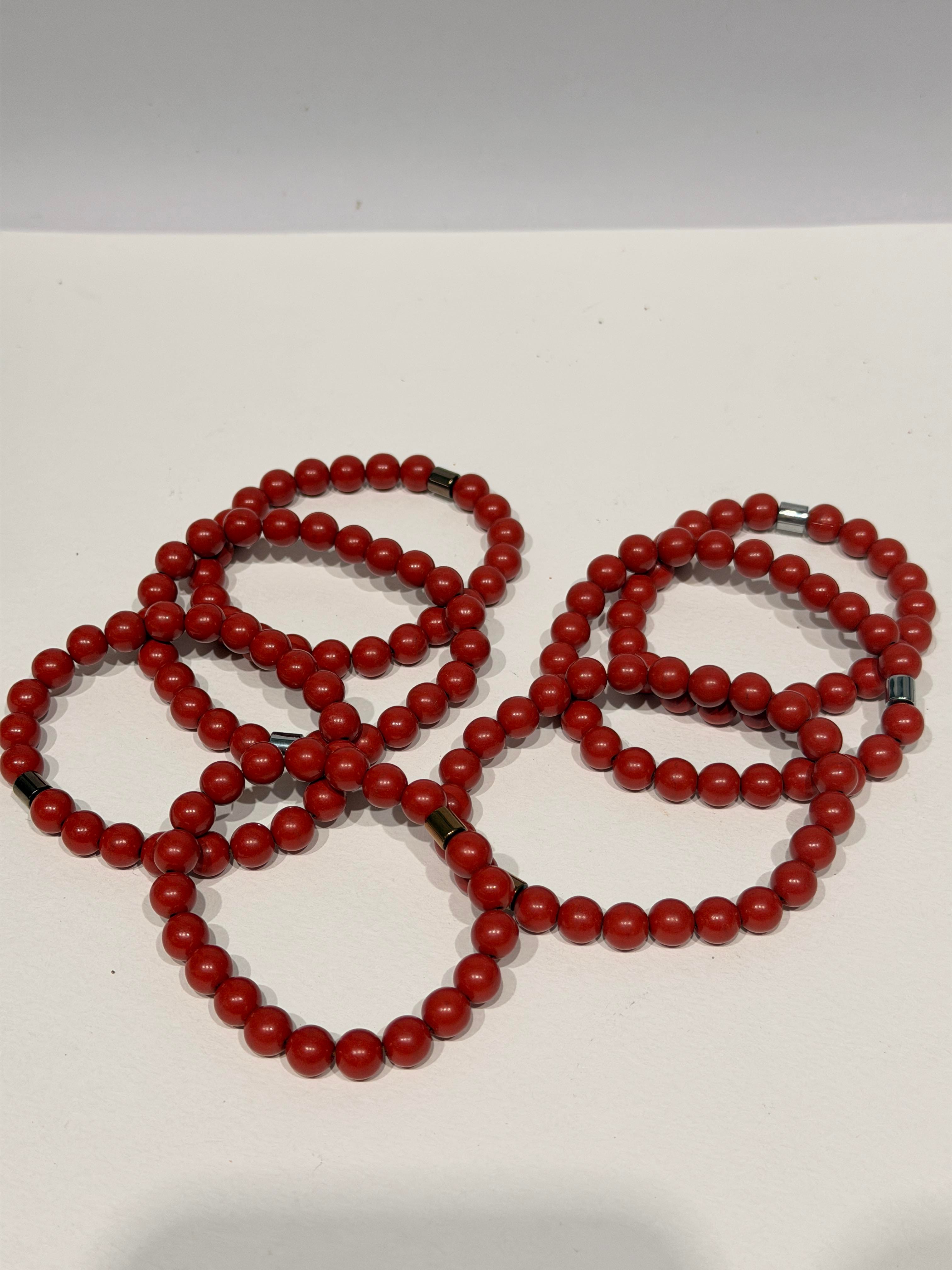 Zinobar (Zinober) Doğaltaş bileklik (8mm)