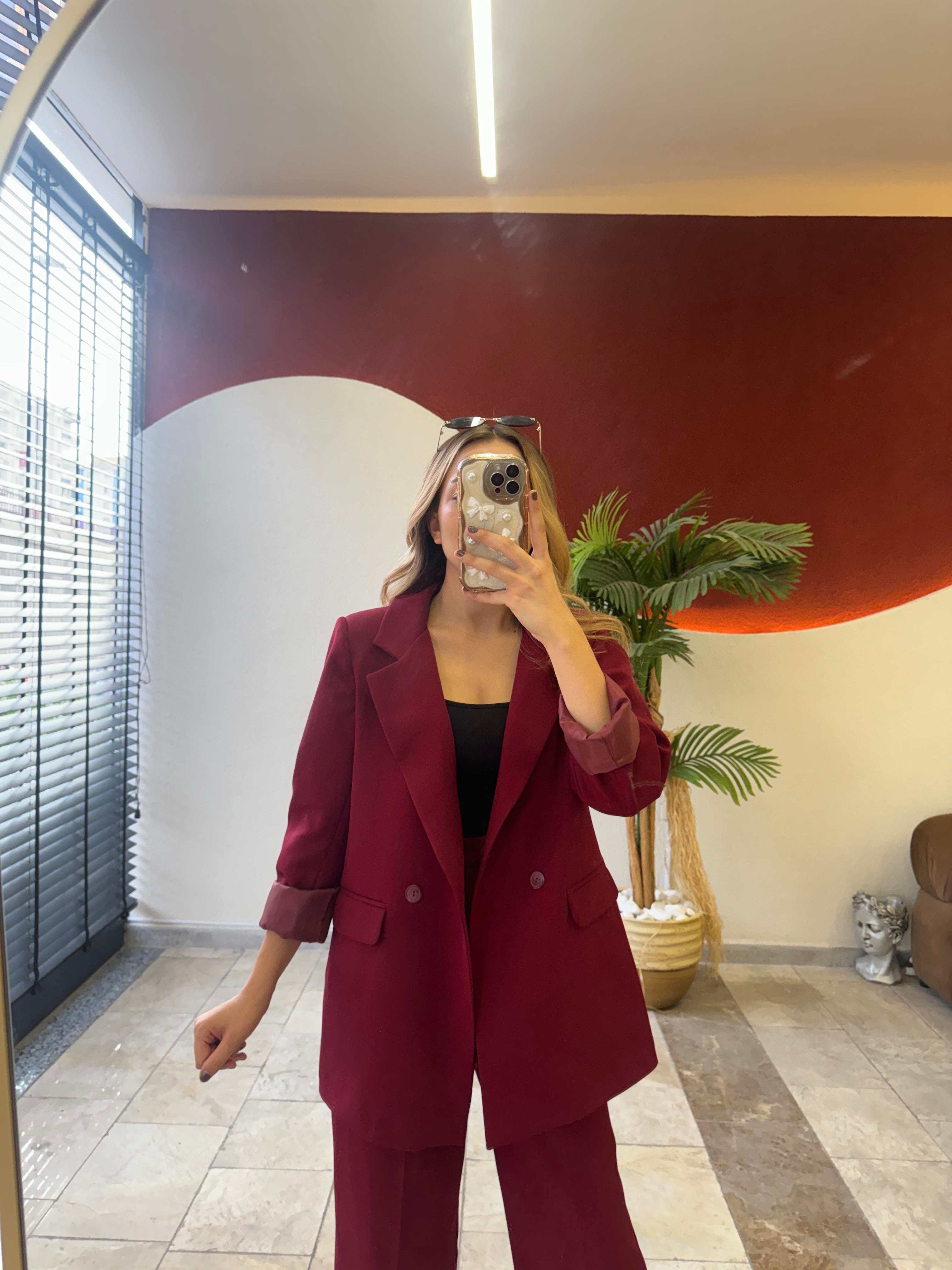 bordo blazer ceket