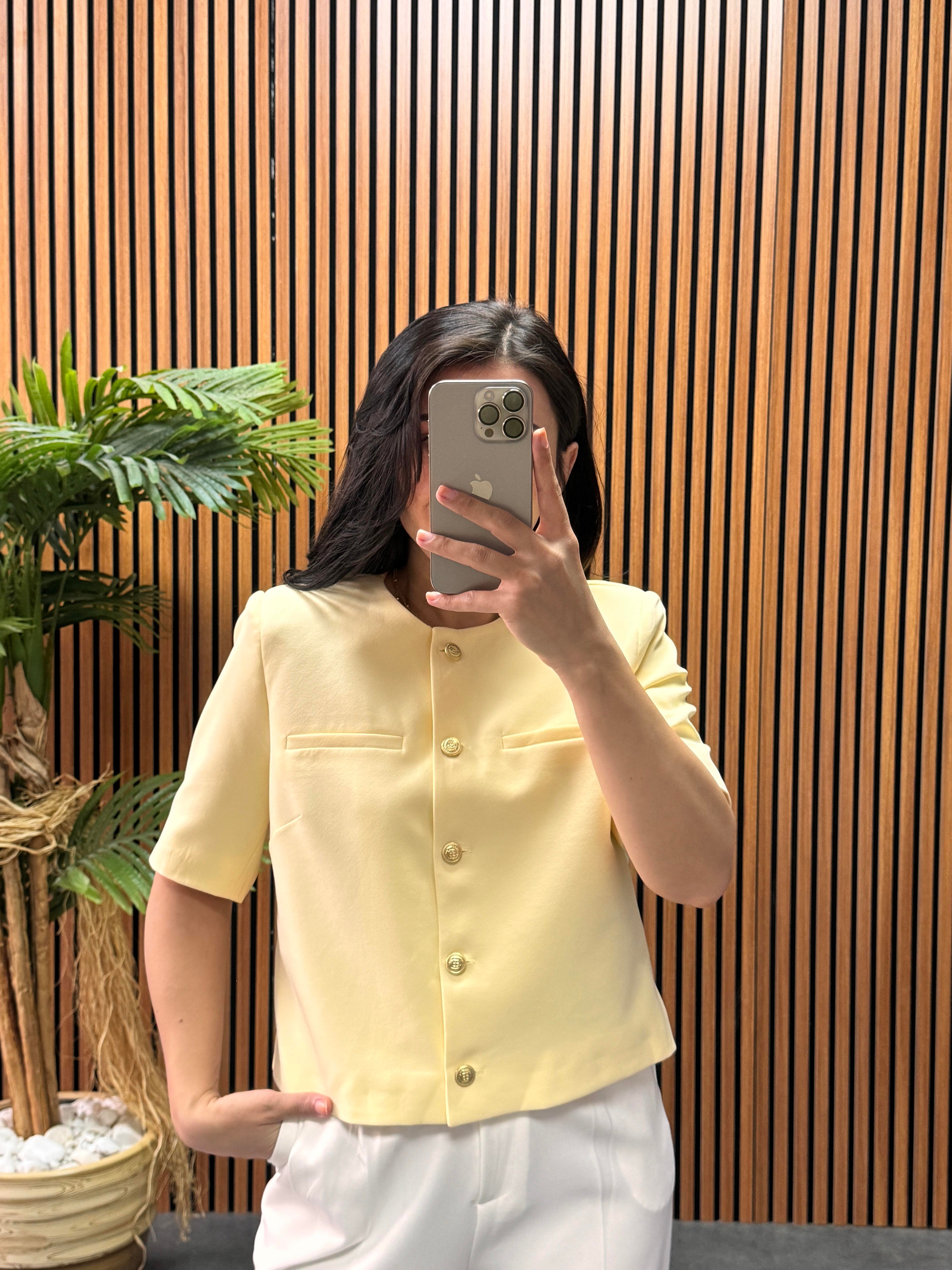 sarı kısa kol ceket