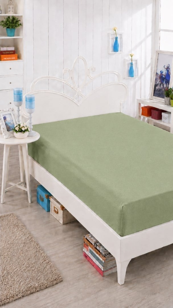 İpekçe Vesna Penye Lastikli Çarşaf - 100x200 Tek Kişilik - Yeşil 110 Gr.