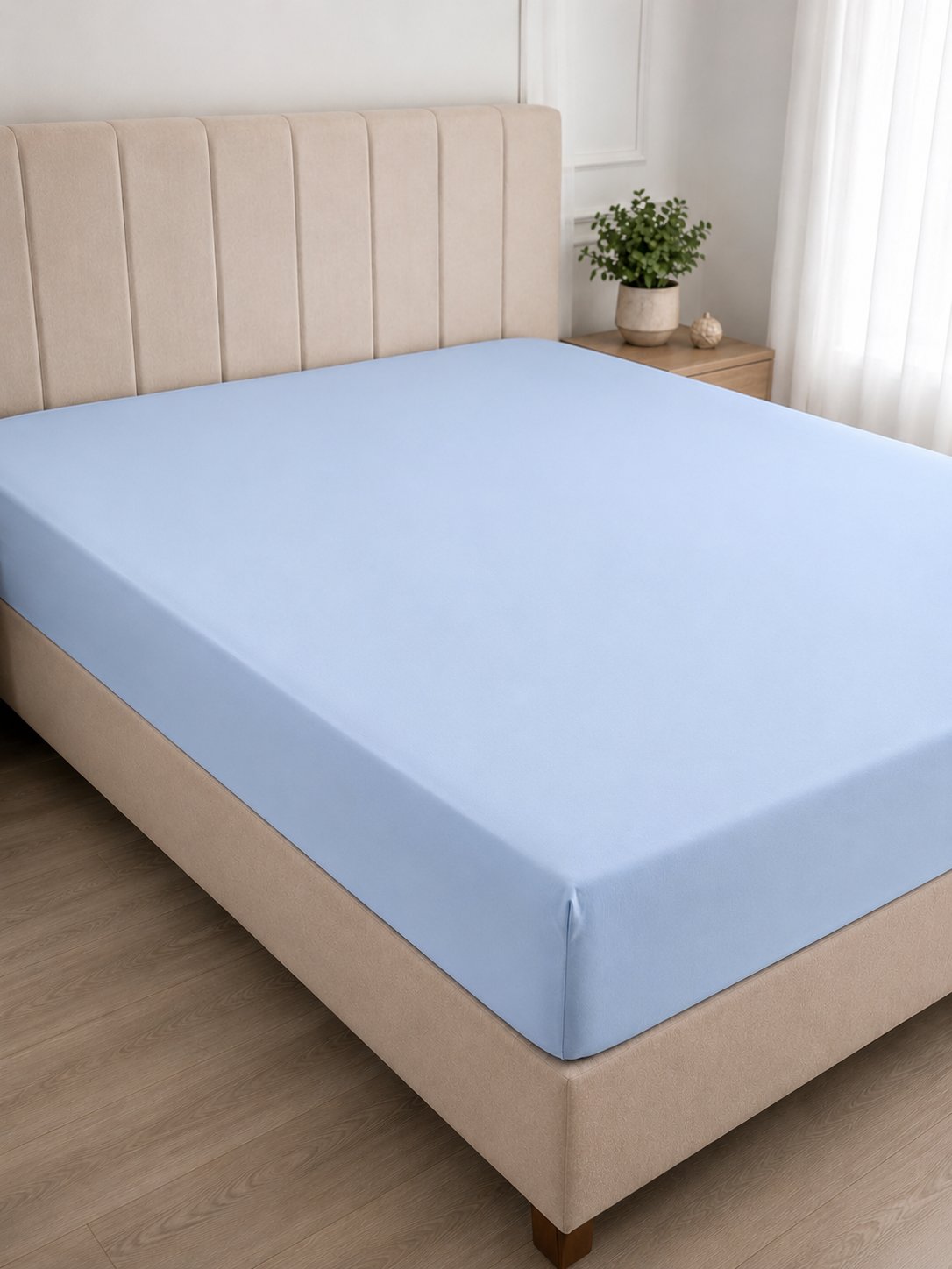 İpekçe Vesna Penye Lastikli Çarşaf - 160x200 Çift Kişilik - Mavi 110 Gr