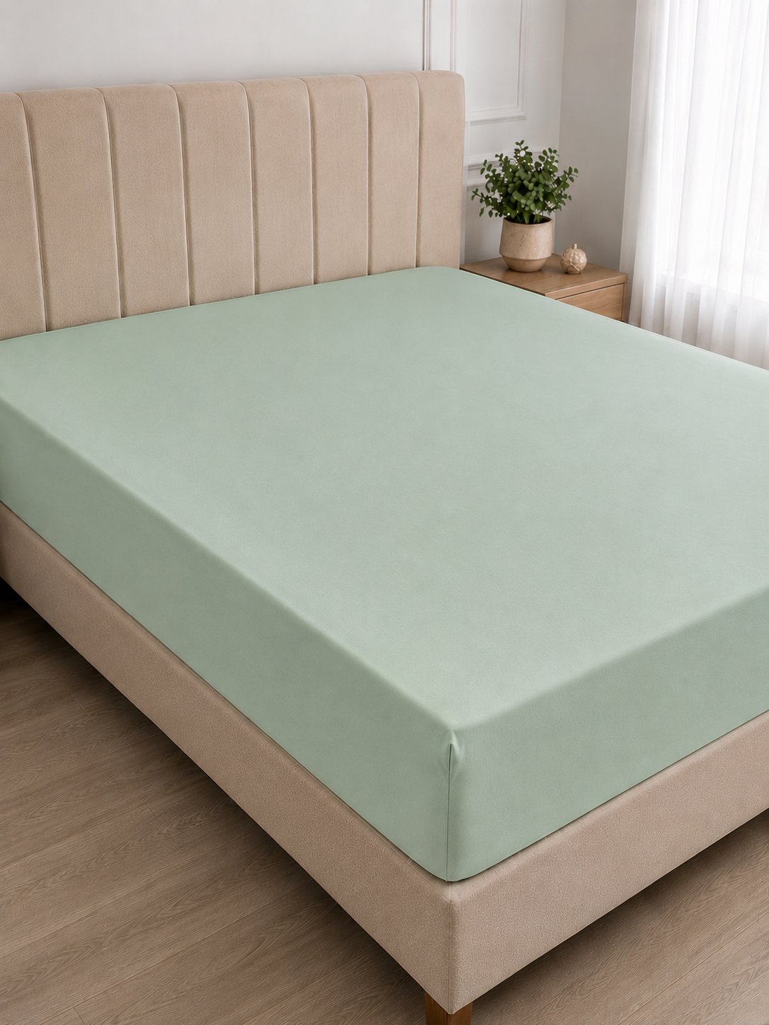 İpekçe Vesna Penye Lastikli Çarşaf - 160x200 Çift Kişilik - Yeşil 110 Gr
