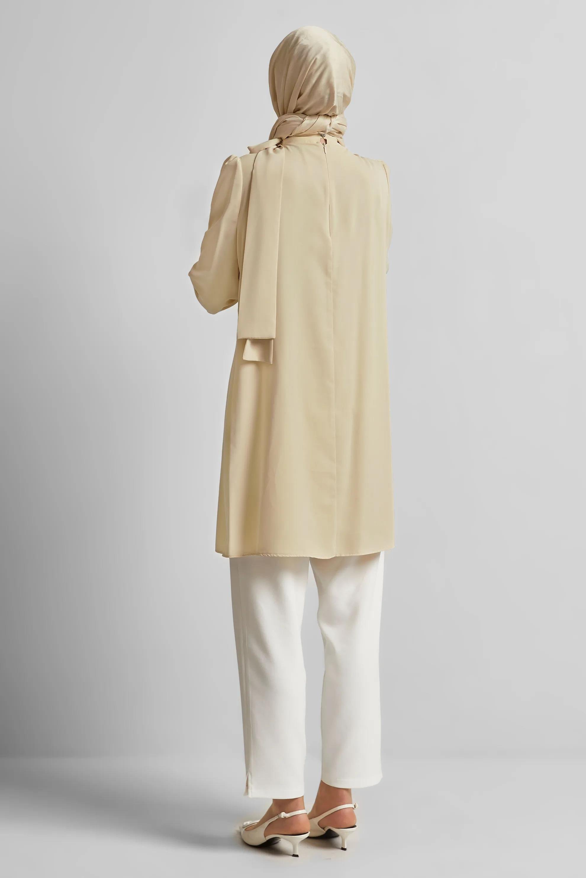 Alvina - Kolları Tüy Detaylı Tunik 45324