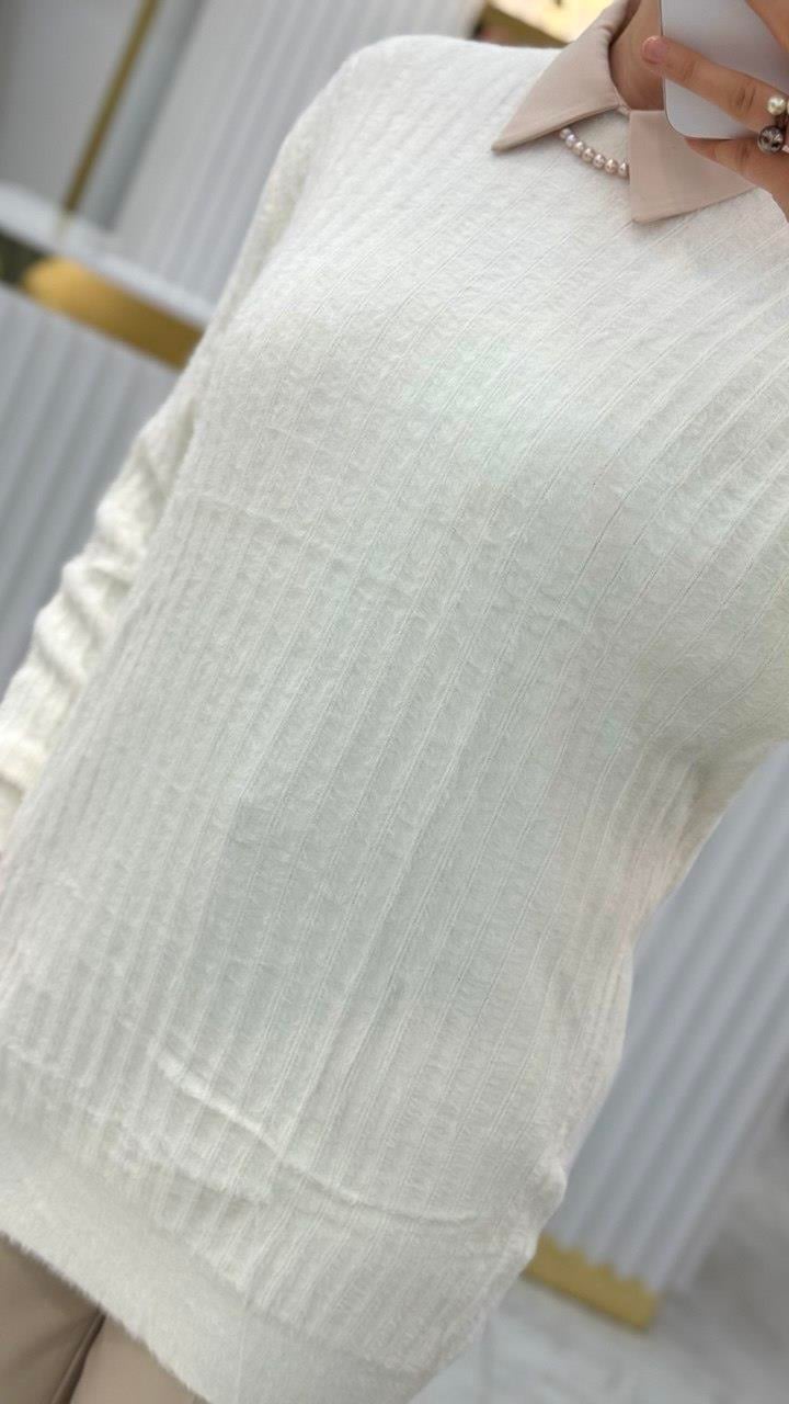 Angora Fitilli Bisiklet Yaka Tunik 140296