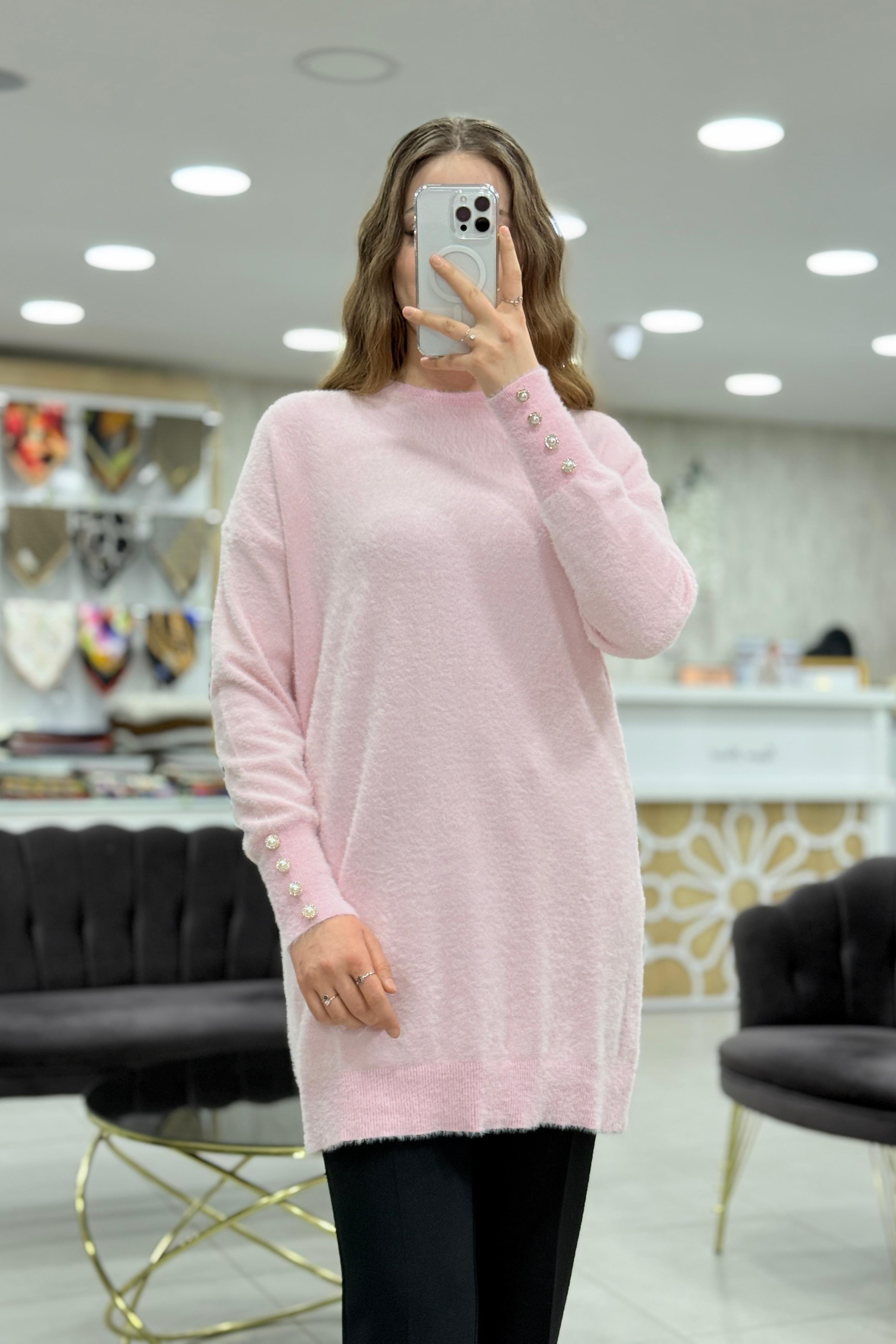 Angora Kol Manşetli Düğmeli Tunik 140125