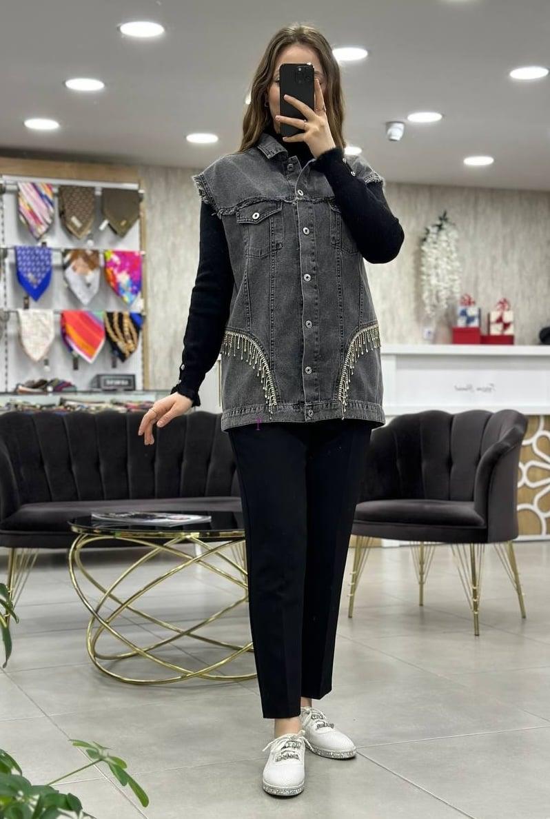 Denim Kot Yelek 7152