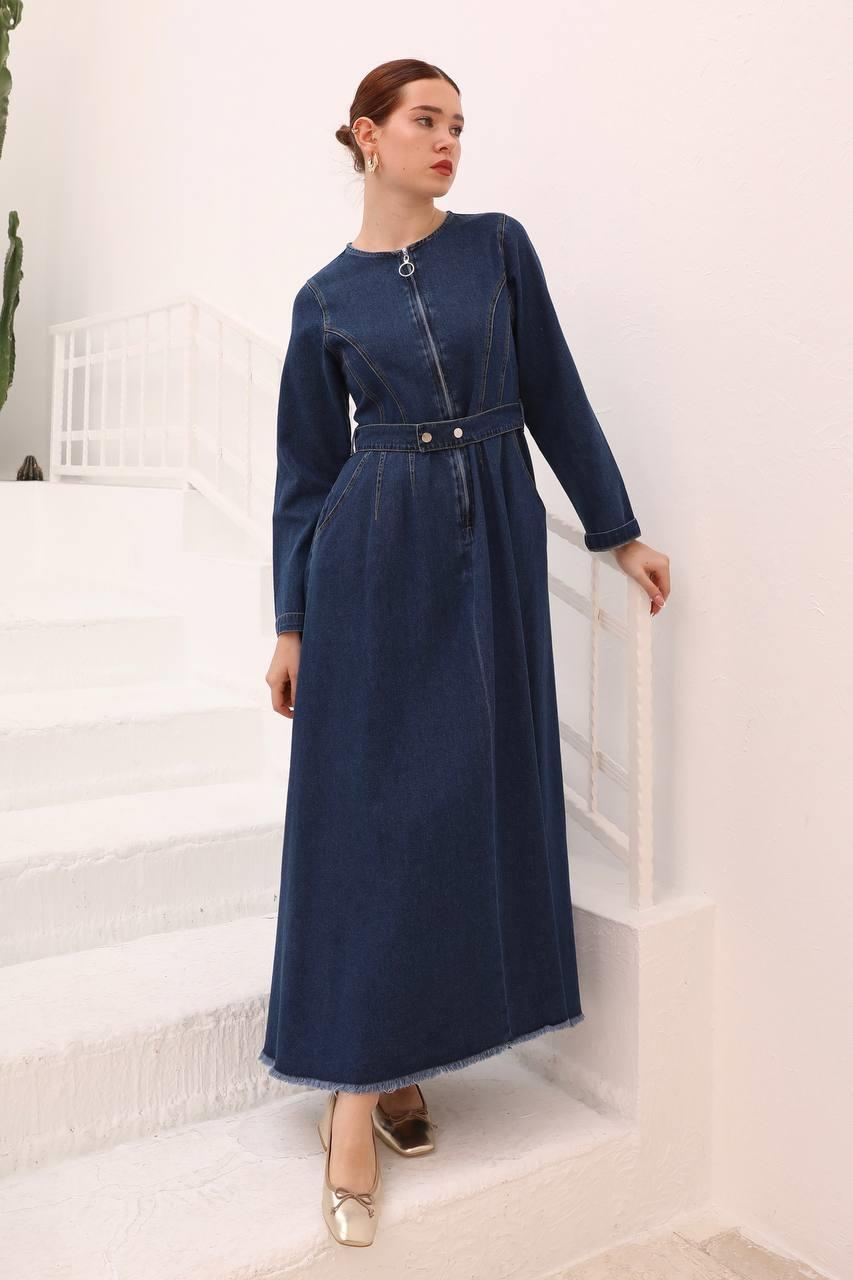 Denim Koyu Mavi Elbise 1498
