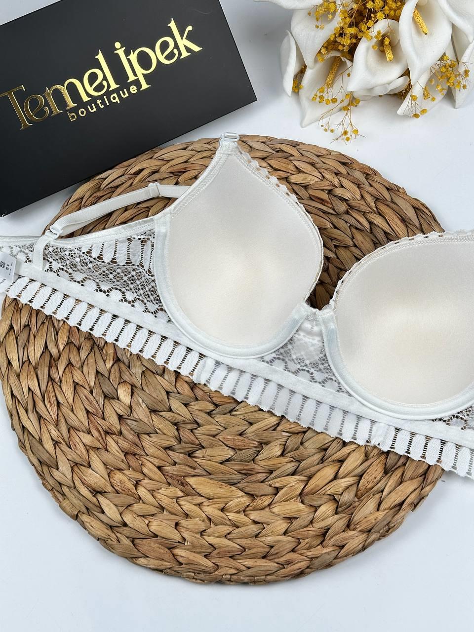 F.K. - Dantelli Desteksiz Balenli B Cup Bralet Sütyen 766