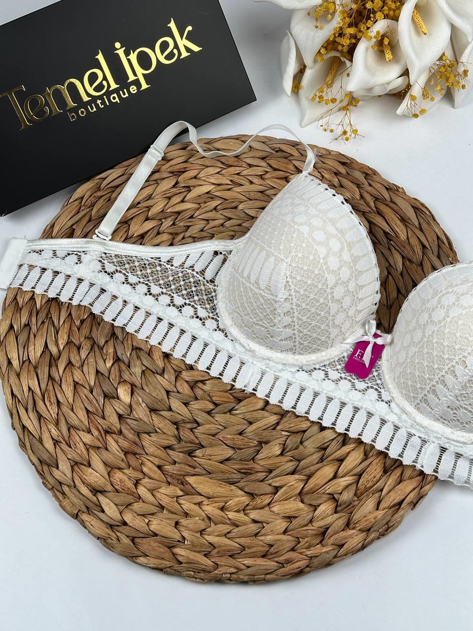 F.K. - Dantelli Desteksiz Balenli B Cup Bralet Sütyen 766