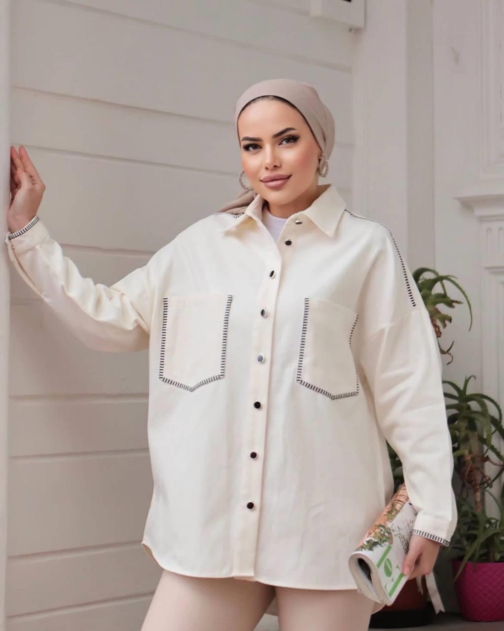 Gabardin Nakışlı Gömlek Ceket 001