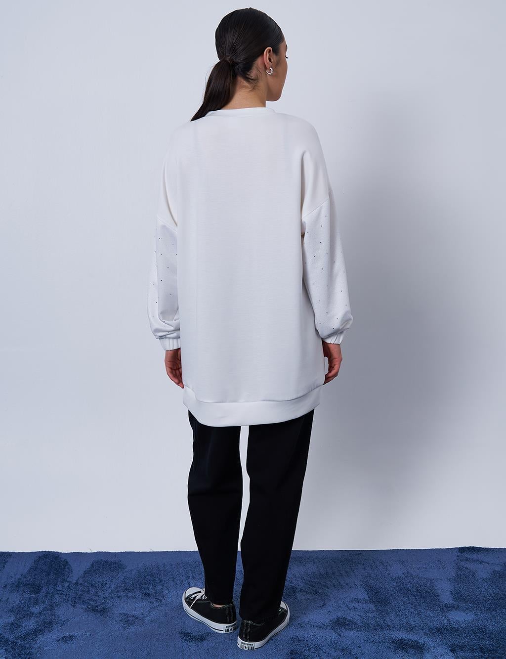 Kayra - Hotfix Baskılı Scuba Sweatshirt KY-B25-70035