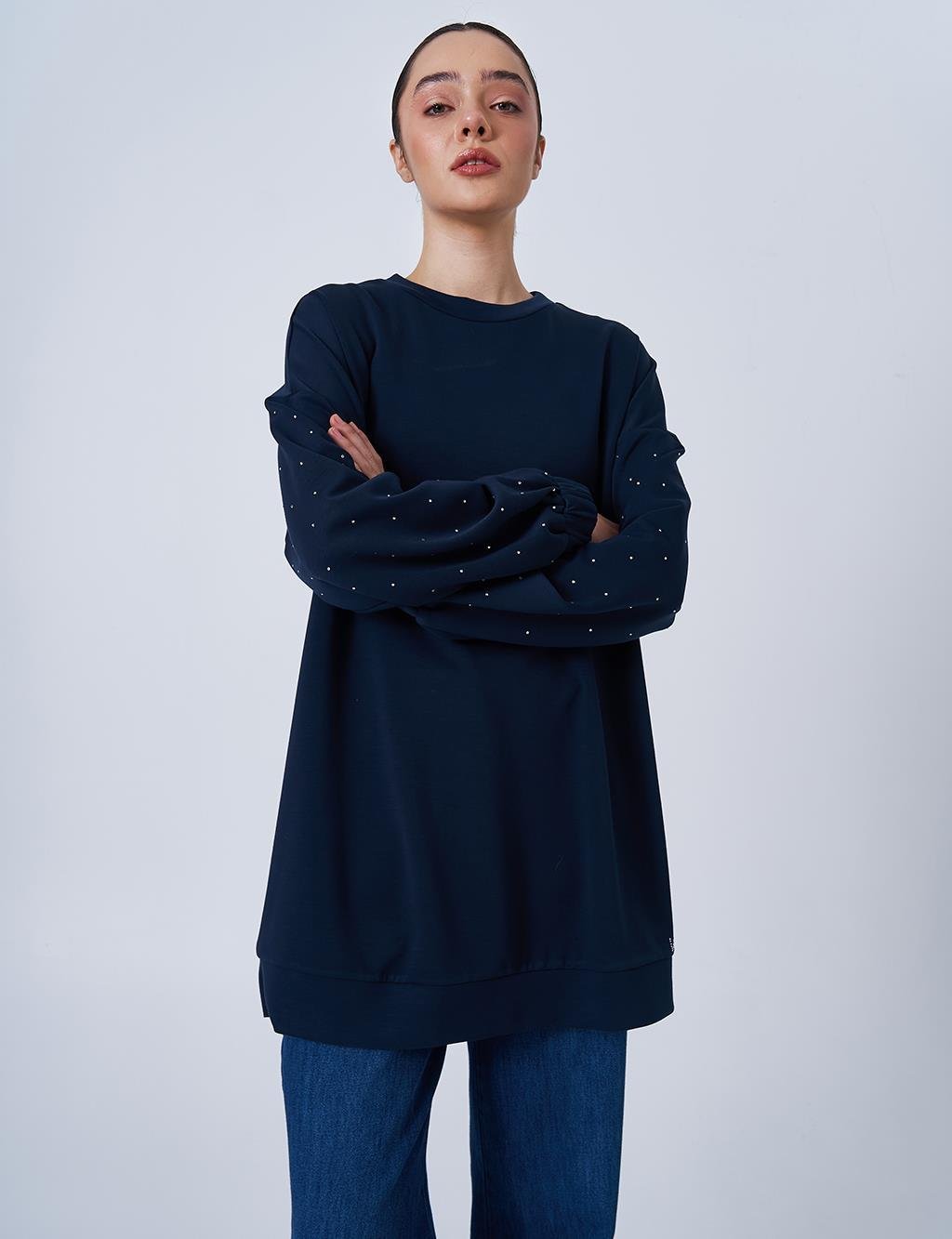 Kayra - Hotfix Baskılı Scuba Sweatshirt KY-B25-70035