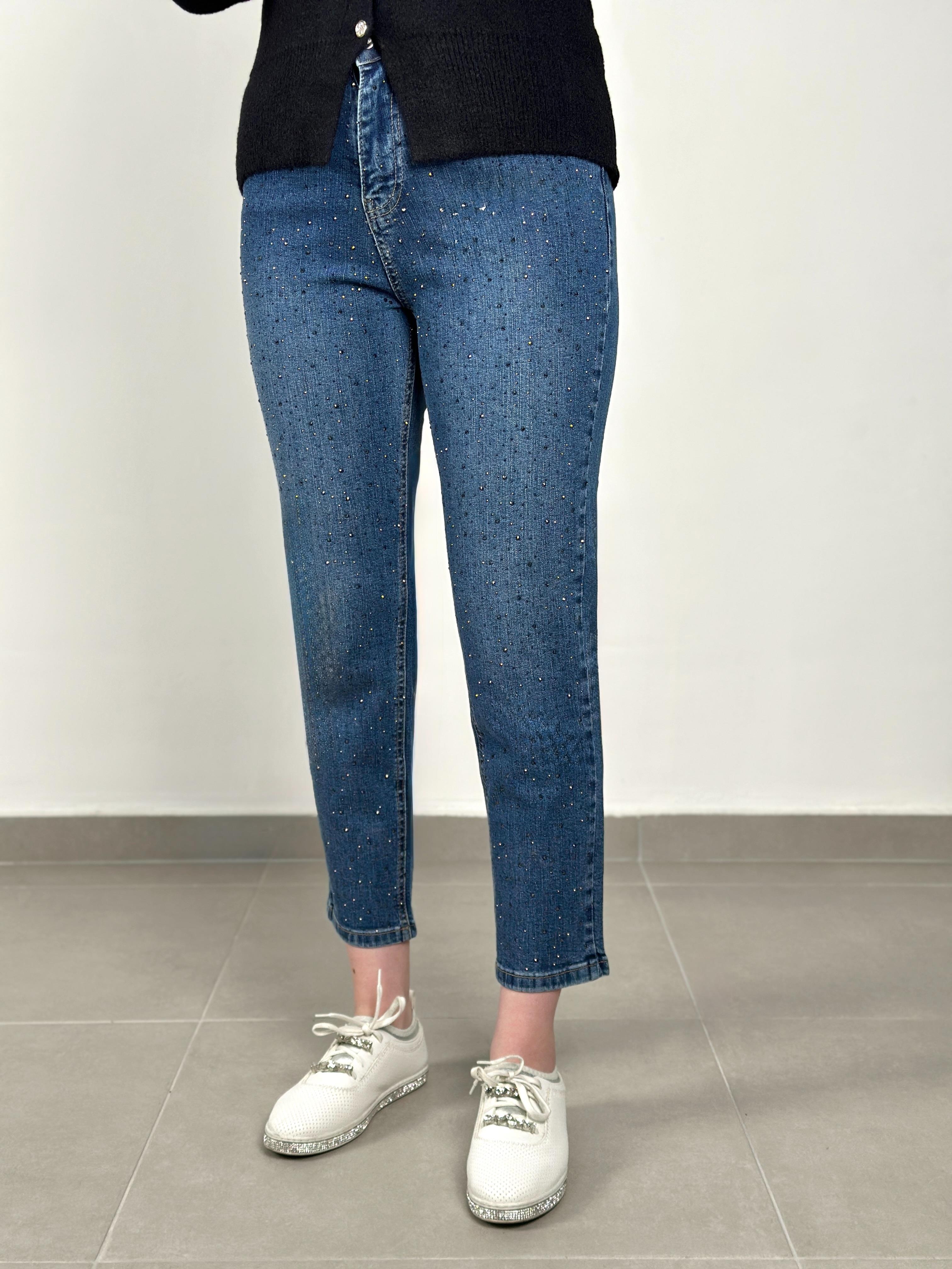 La Carte Jeans - Serpme Damla Taş Detaylı Mom Jean 0291TAS