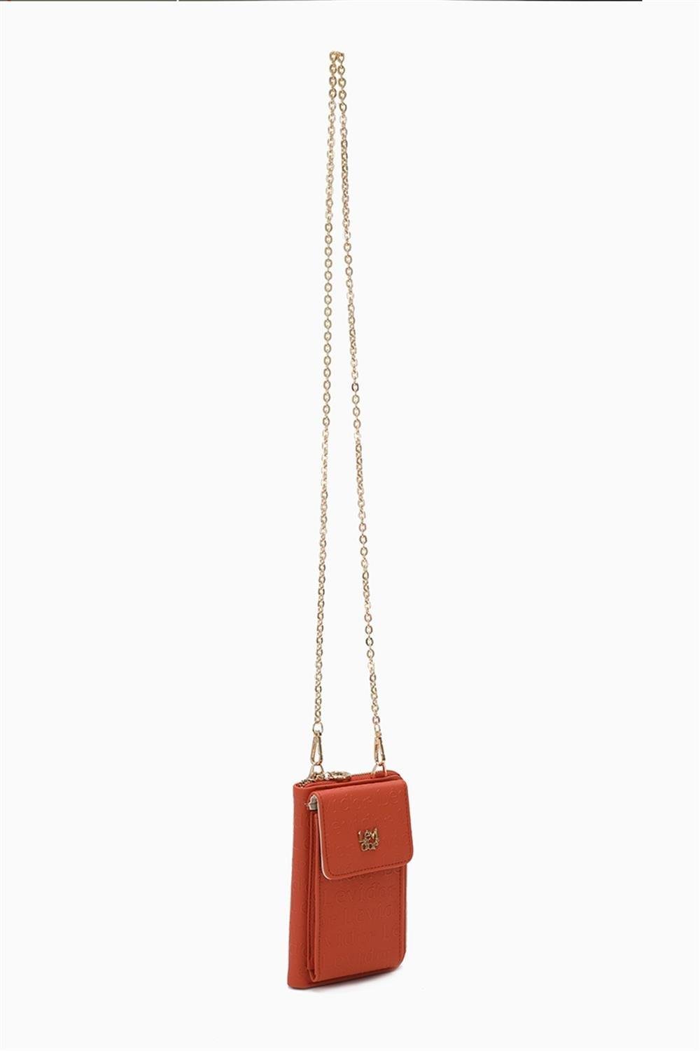 Levidor - Monogram Baskılı Telefon Bölmeli Zincir Askılı Cüzdan Çanta LVSS2191002