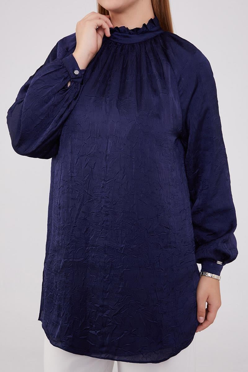 Levidor - Yakadan Ön Ortalara Büzdürmeli Model Tunik 220021