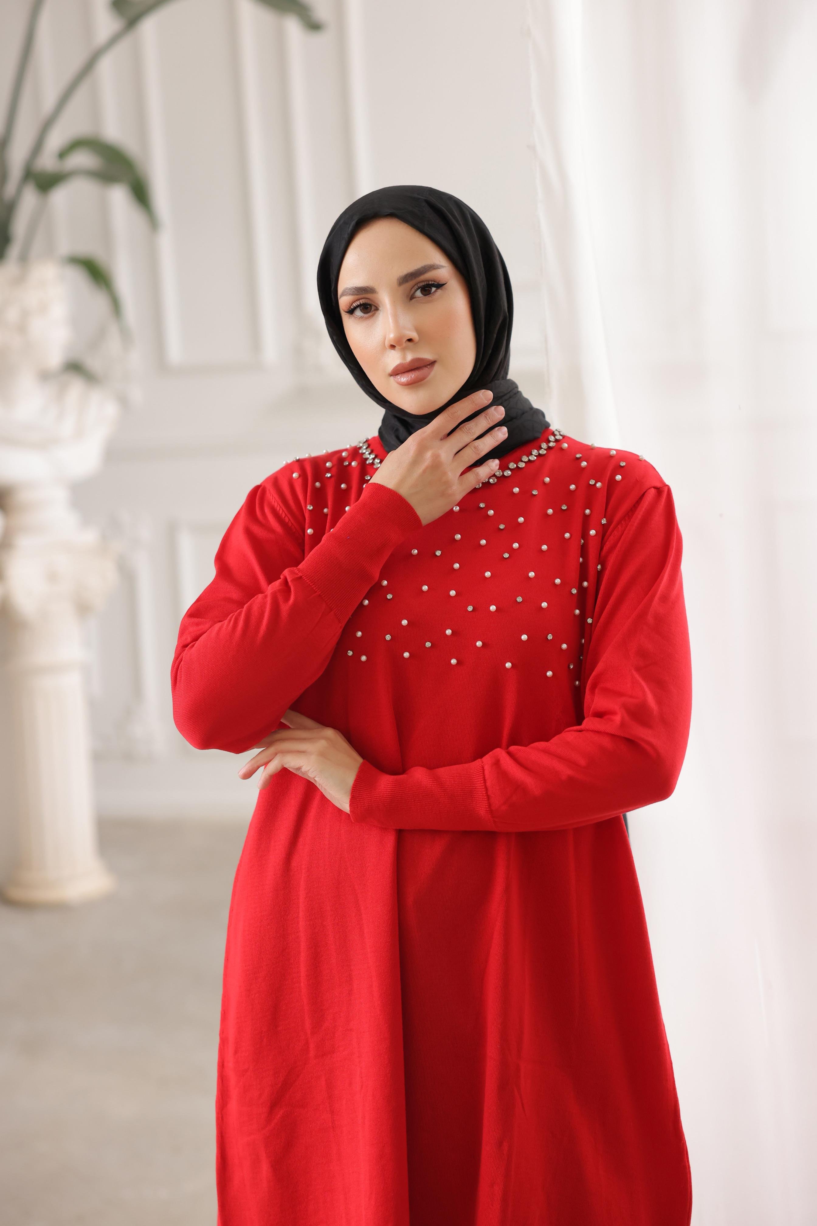 Merserize İncili Taşlı Tunik 140165
