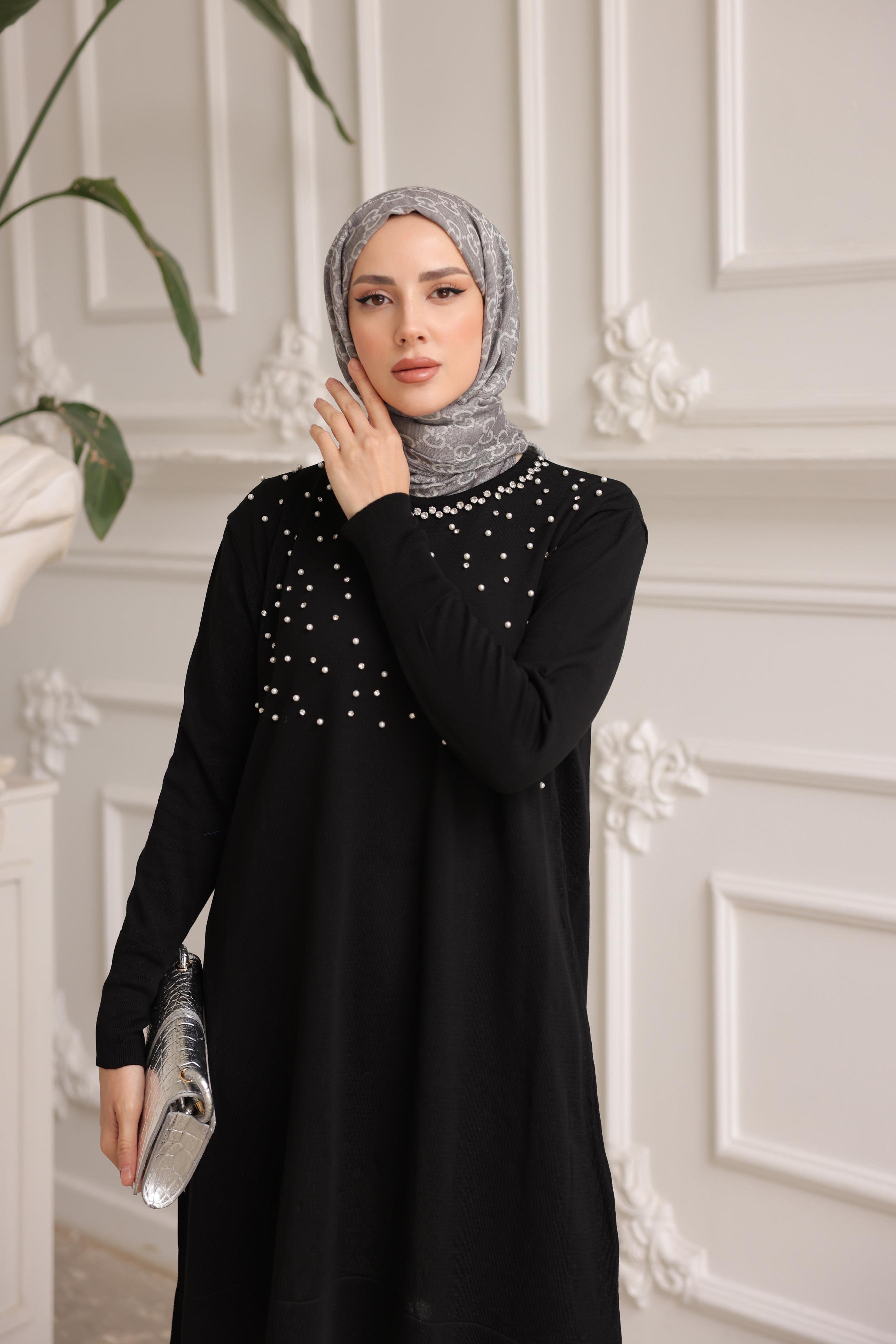 Merserize İncili Taşlı Tunik 140165