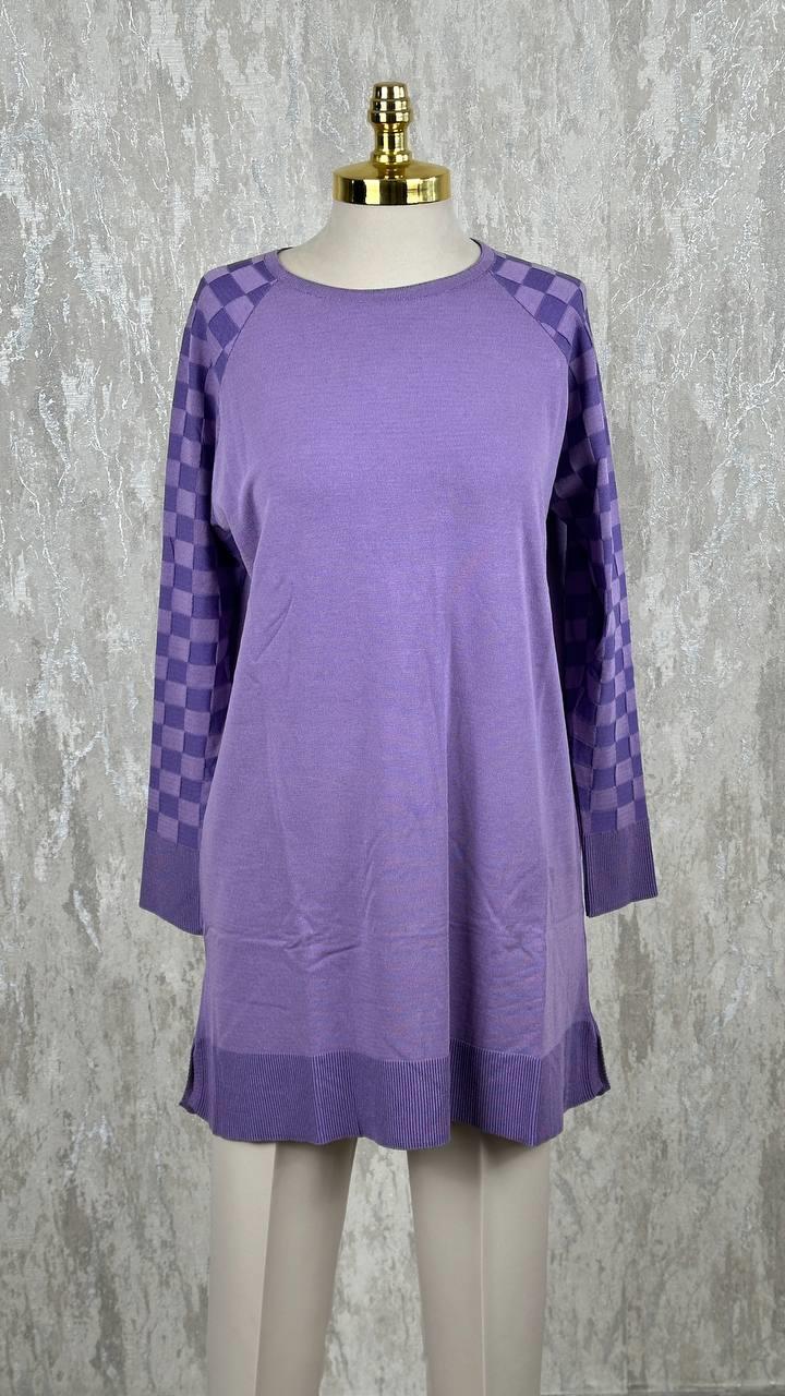 Merserize Kolu Desenli Tunik 140180