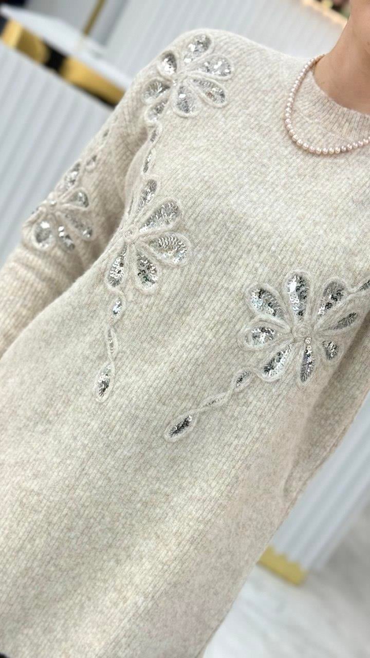 Oslo Pul Nakışlı Simit Yaka Tunik 7723