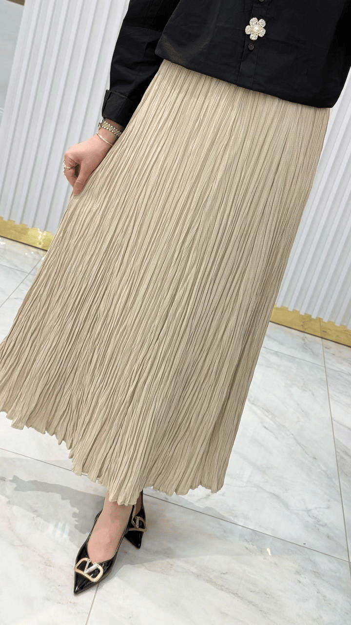 Pilise Dokuma Lastikli Etek Y25ET002