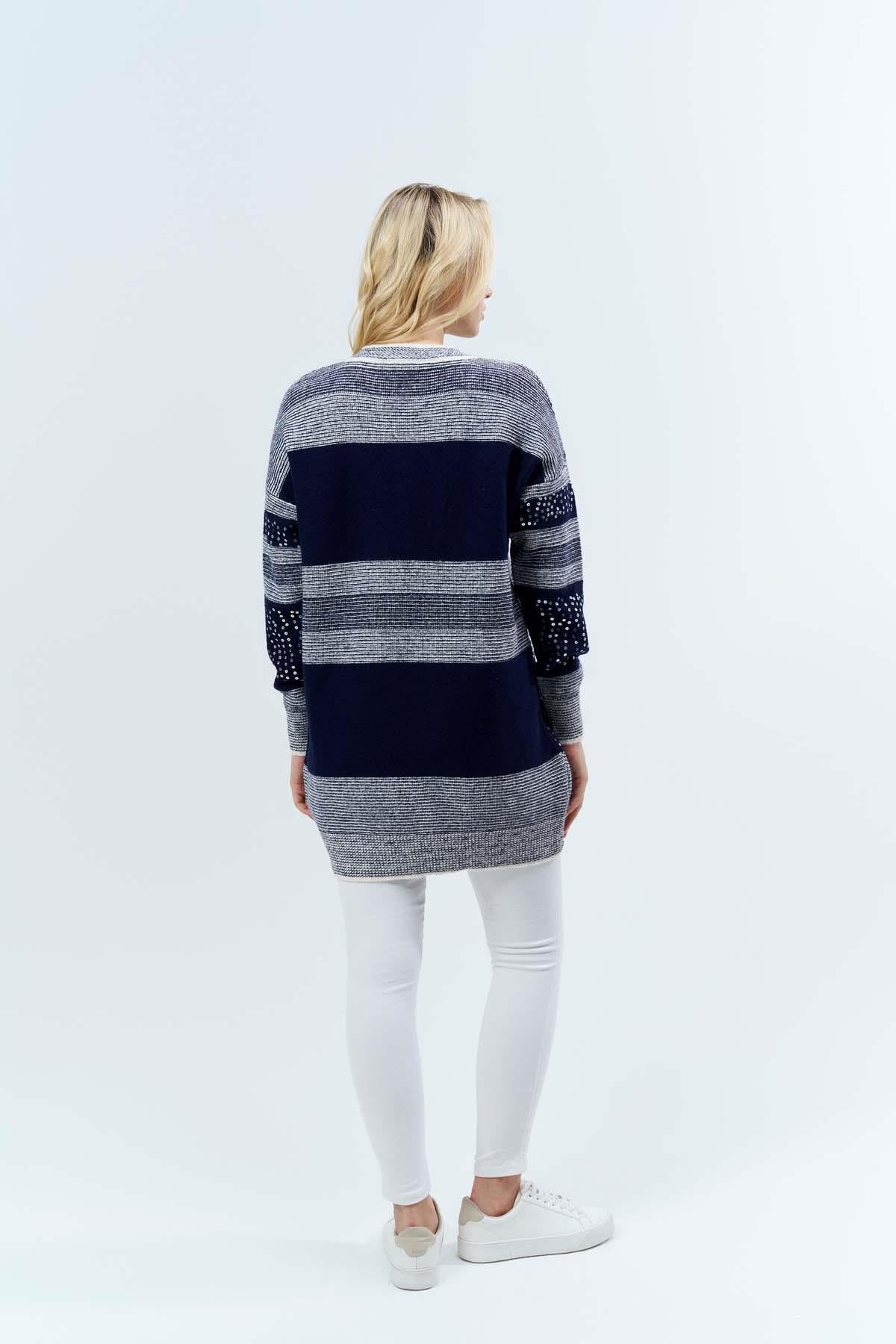 Pullu Çizgili Oversize Tunik 7592