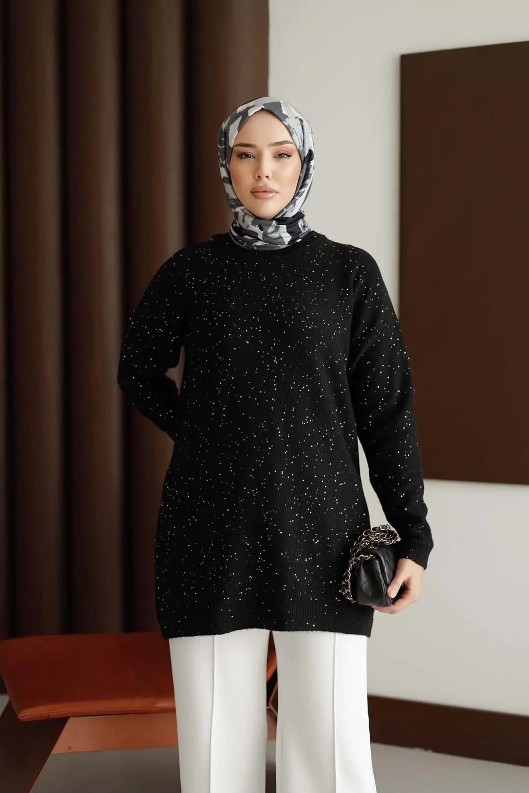 Simli ve Pullu Tunik 7765