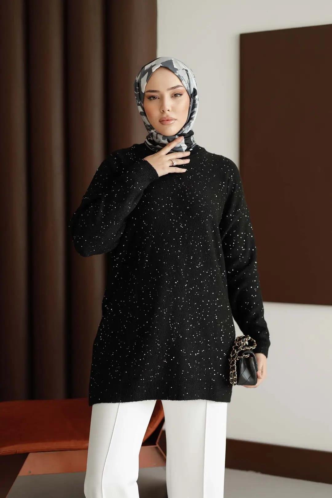 Simli ve Pullu Tunik 7765