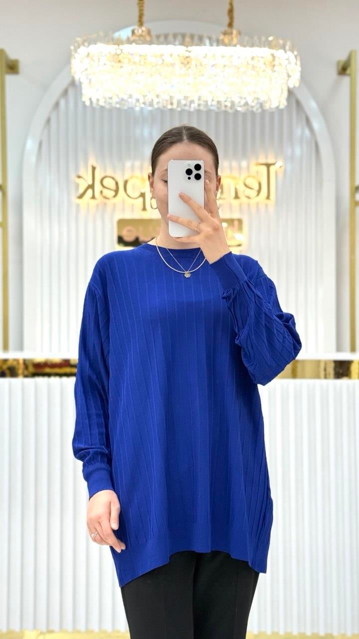 Soğuk Tuşe Oversize Fitilli Tunik 140290