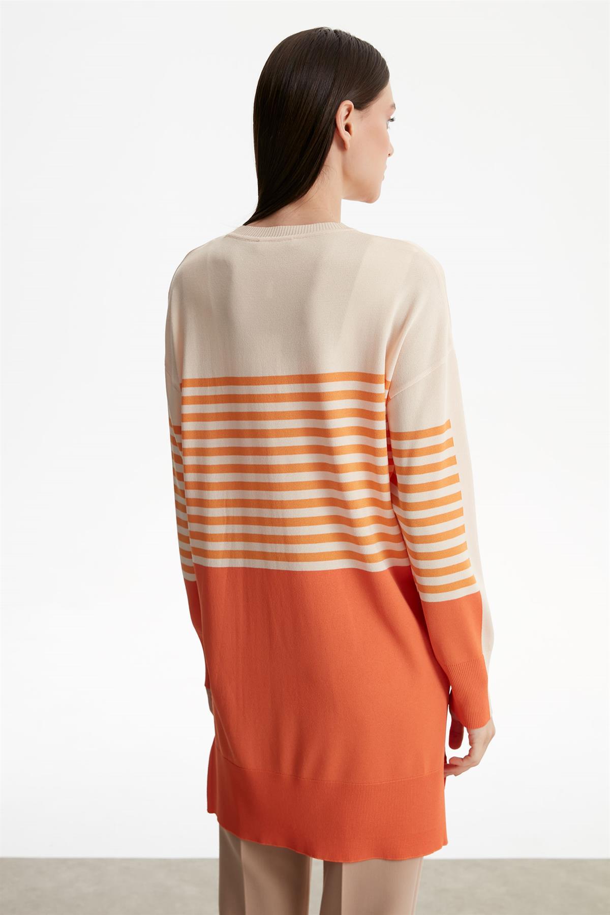Tığ Triko - Çizgili Rayon Tunik 21441
