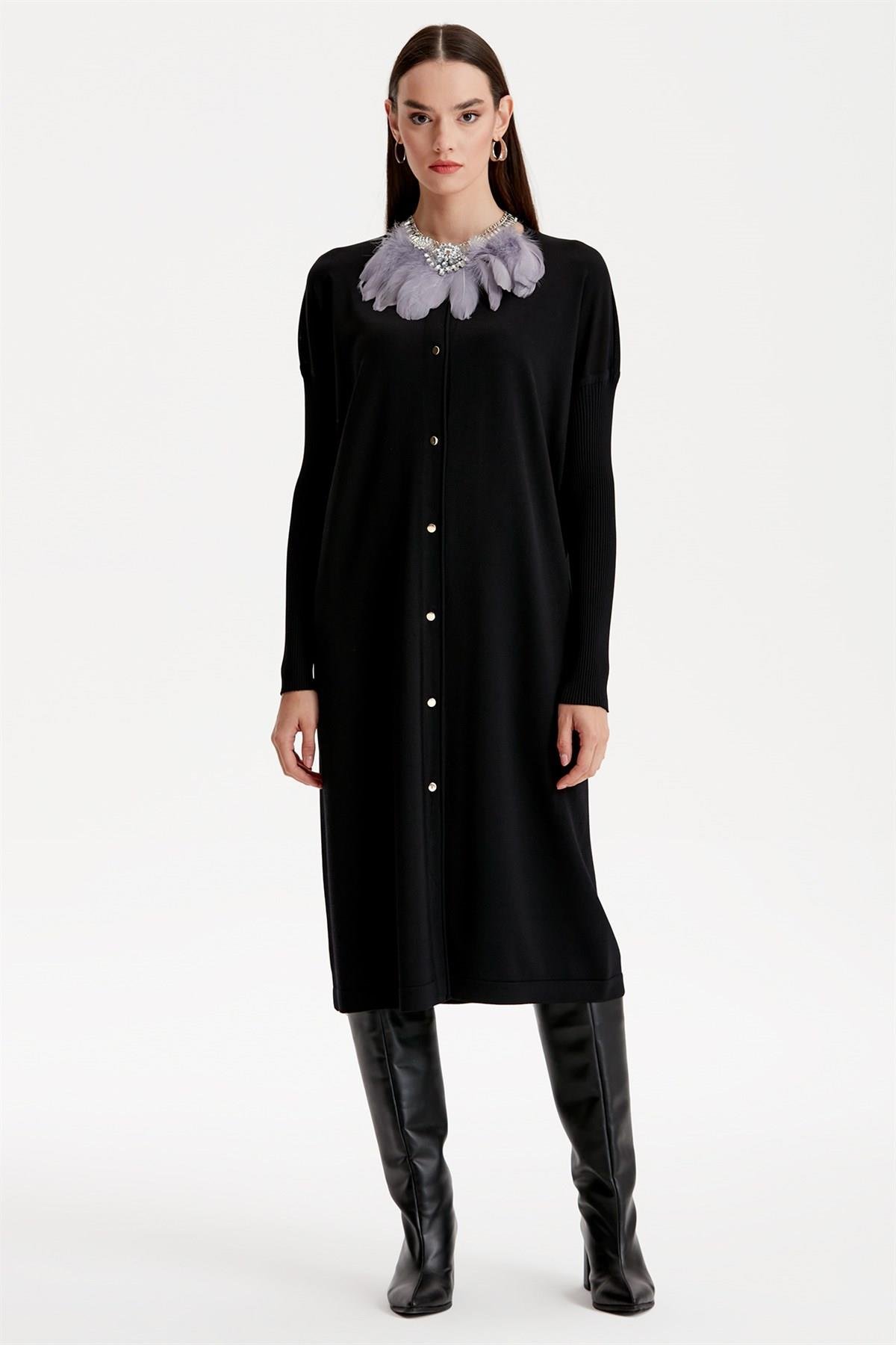 Tığ Triko - Önden Düğmeli Rayon Hırka 21246.1
