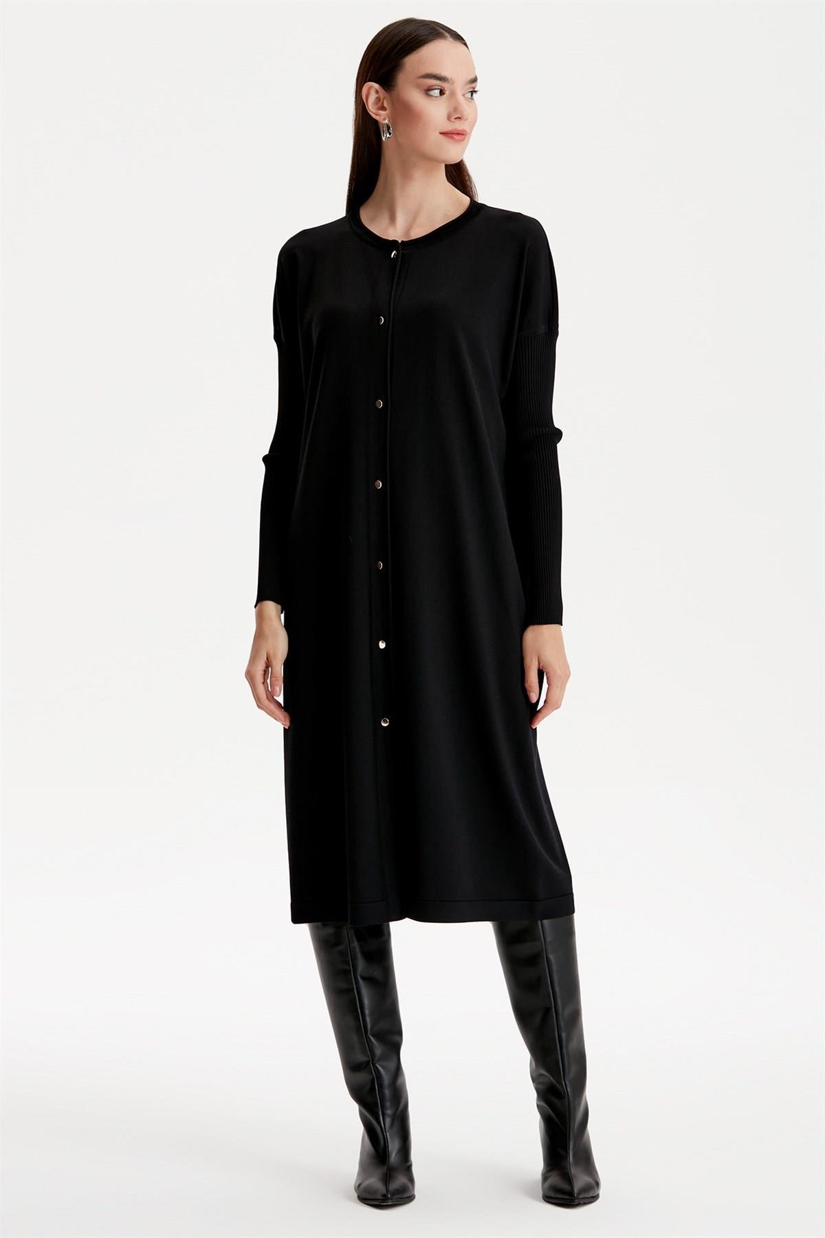 Tığ Triko - Önden Düğmeli Rayon Hırka 21246.1