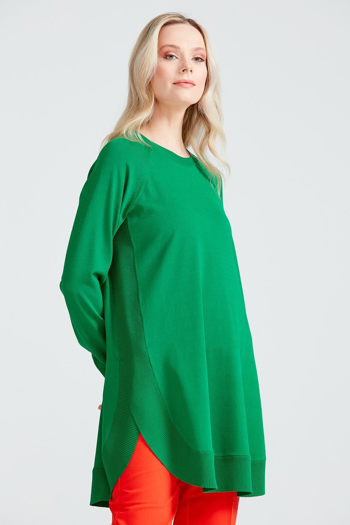 Tığ Triko - Yanları Ovel Rayon Tunik 21205.1