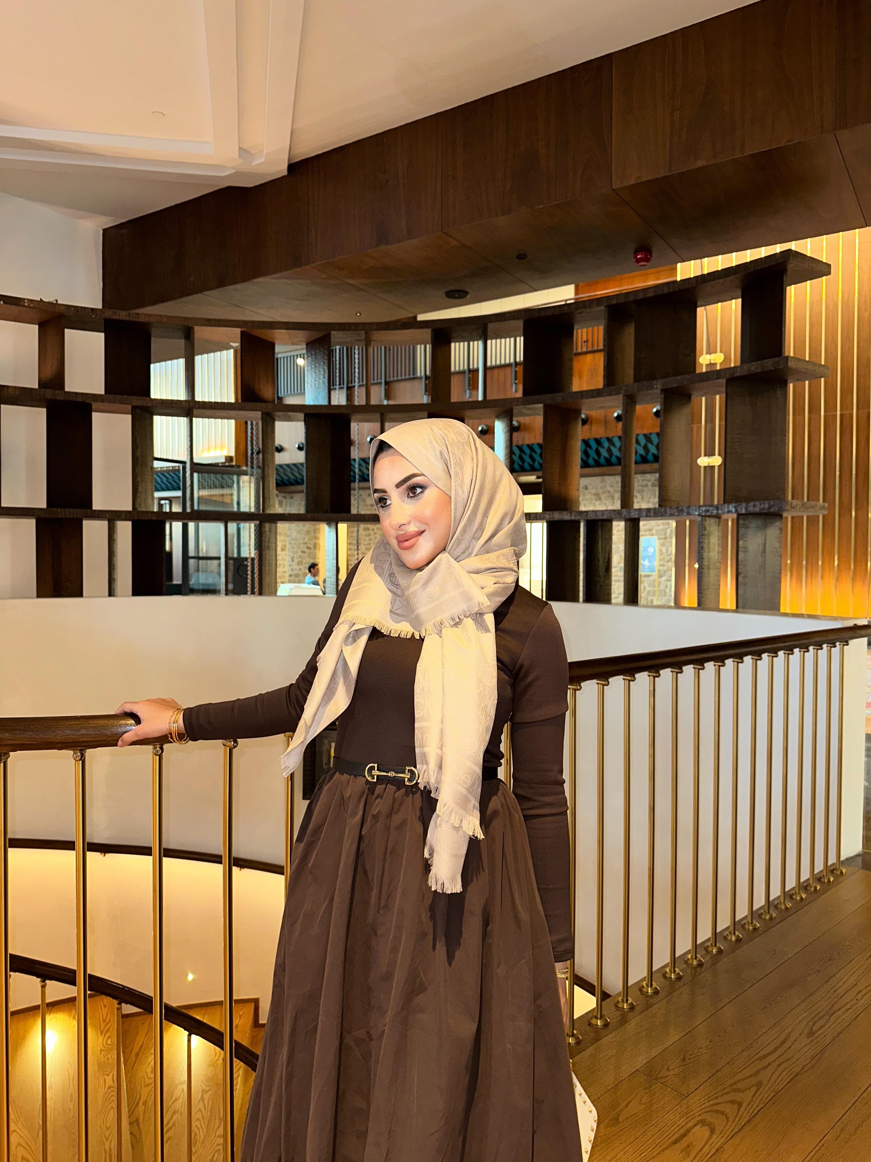 BALON ETEKLİ ELBİSE KAHVE