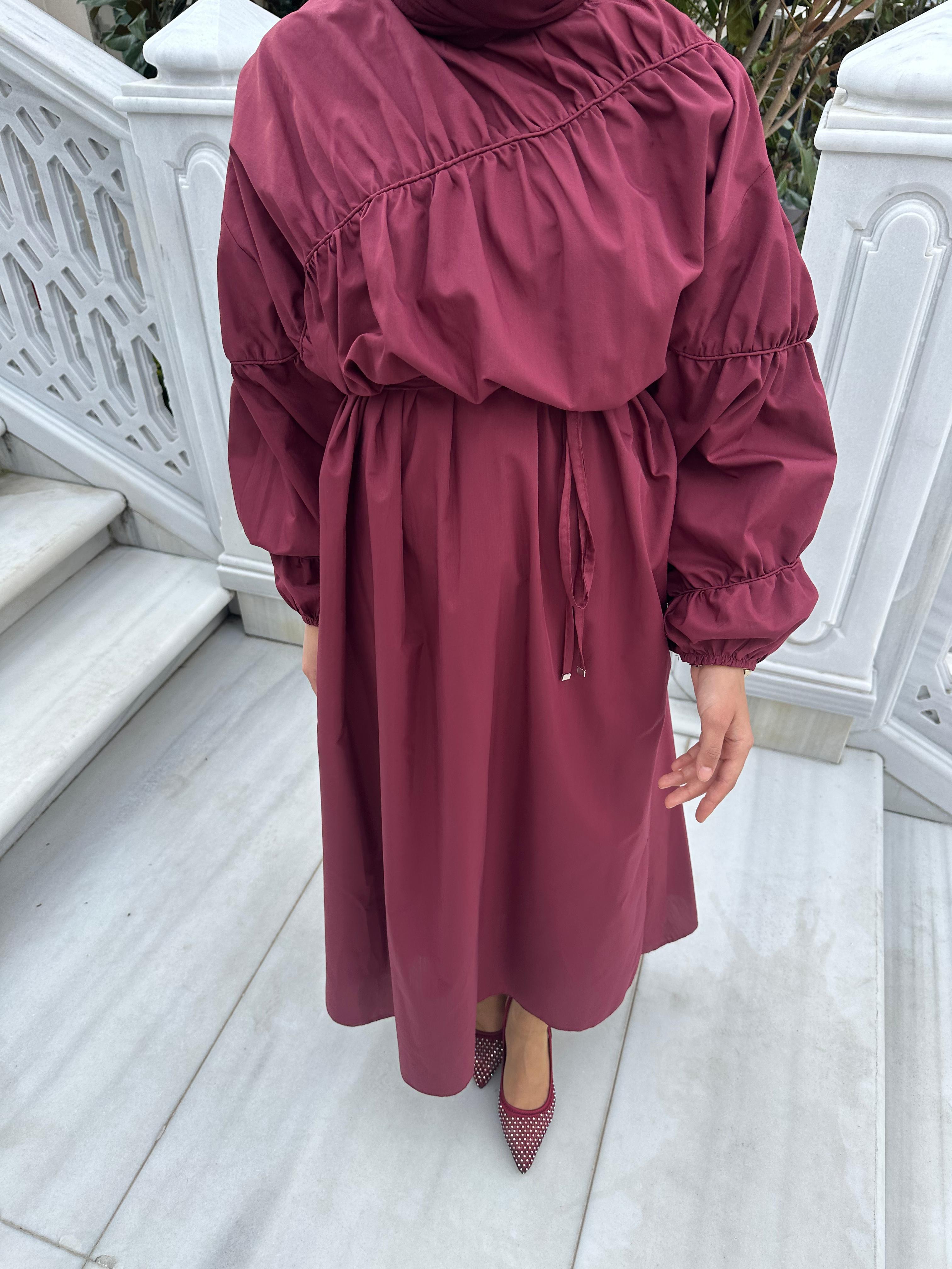 Roze Elbise Bordo
