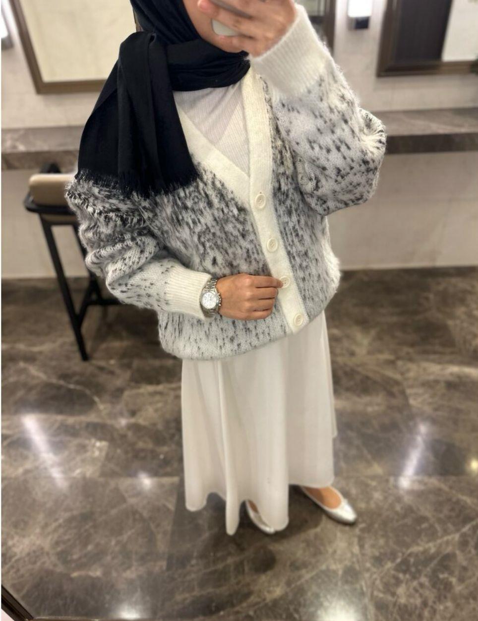 Soft Touch Hırka Beyaz